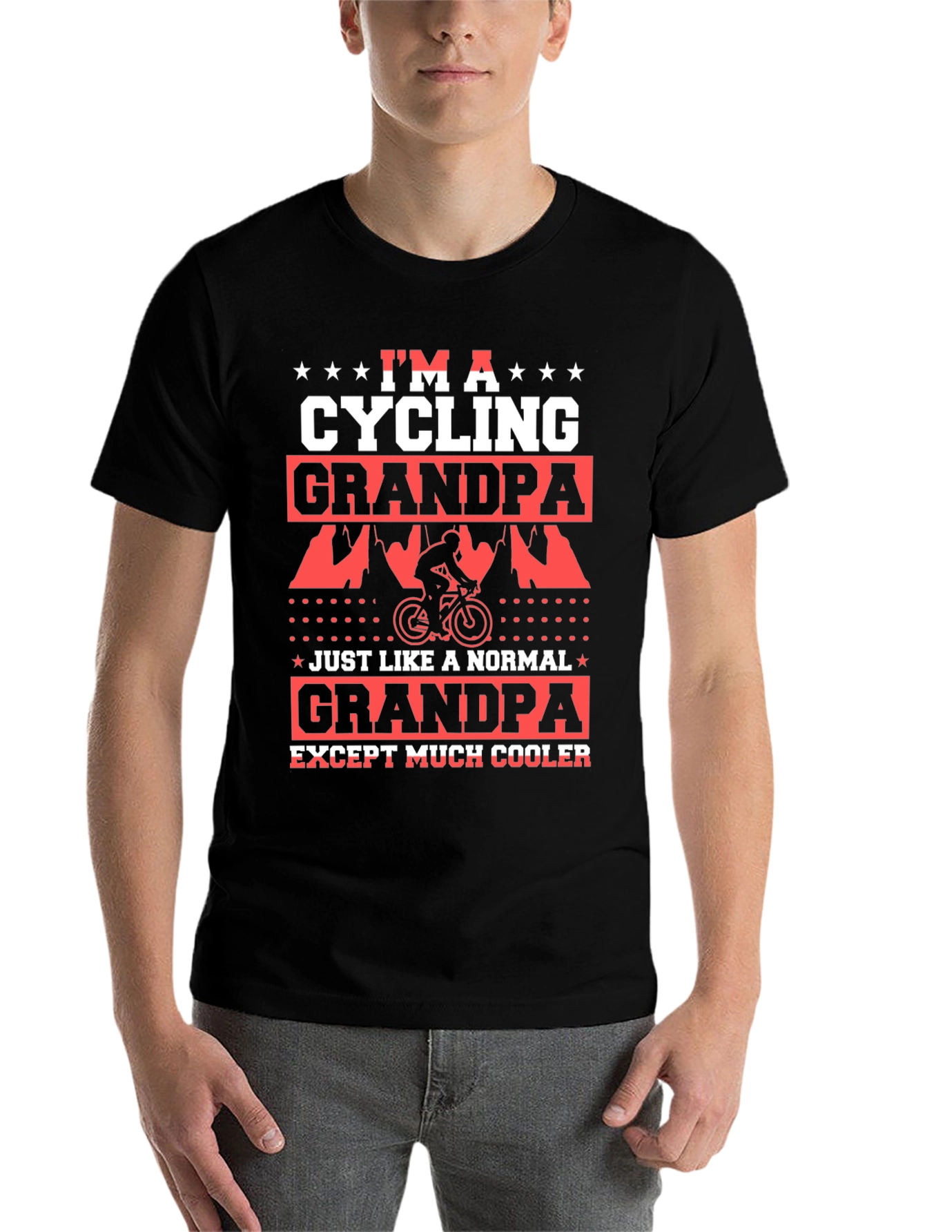 Black Cycling Grandpa T-Shirt - Cool Grandpa Tee view 7