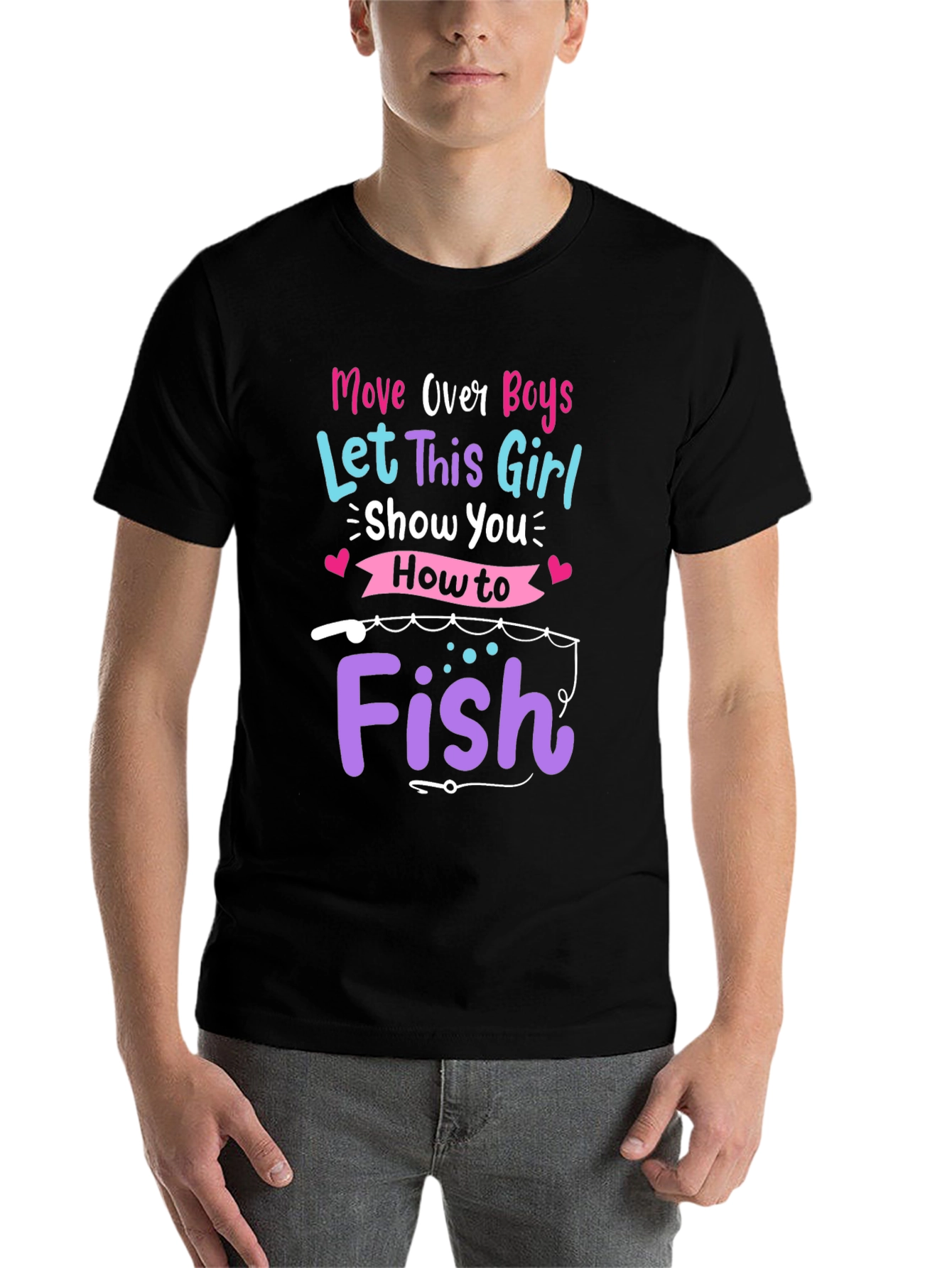 Black Move Over Boys Fishing T-Shirt view 7