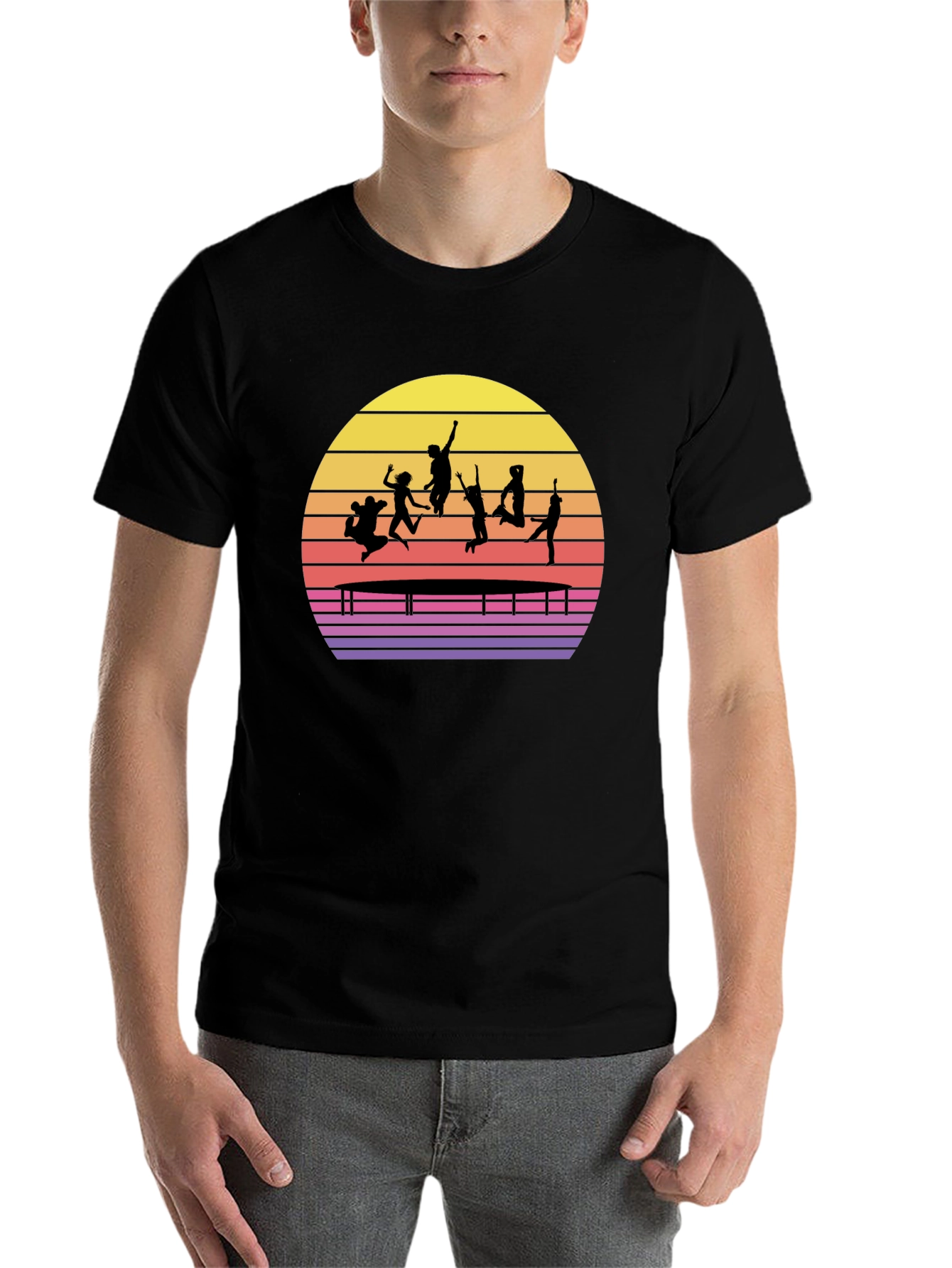 Black Trampoline Sunset Graphic Tee view 7