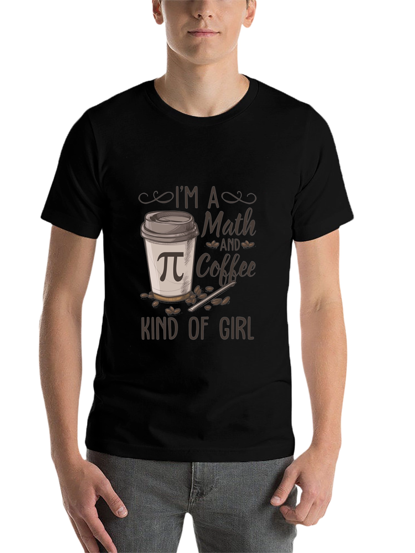 Black Math and Coffee Kind of Girl T-Shirt view 7