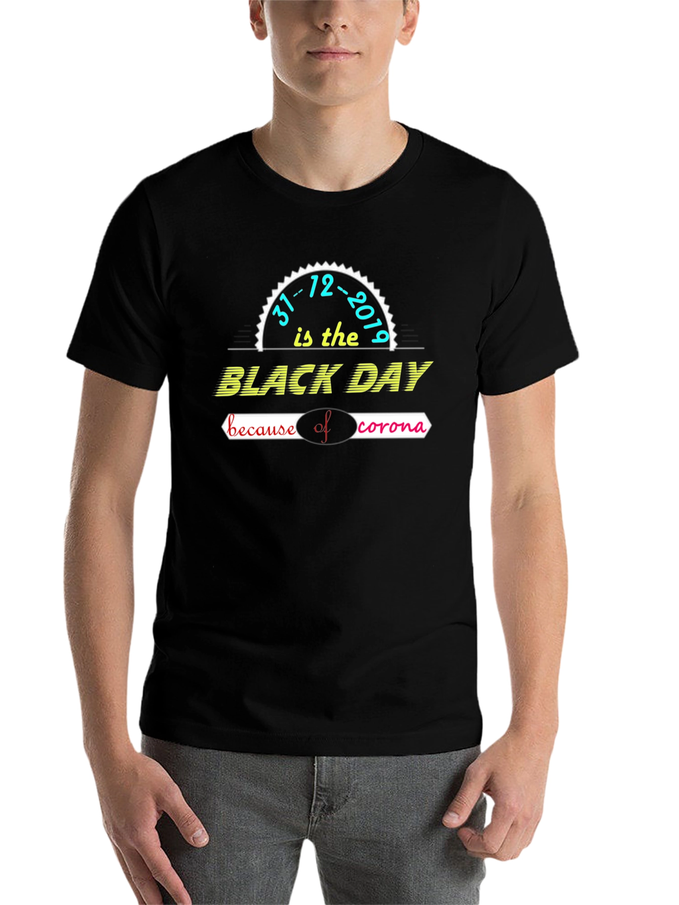 Black Black Day Corona Virus Graphic T-Shirt view 7