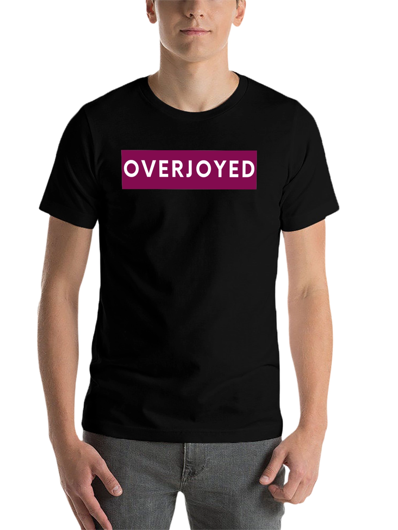 Black Overjoyed Graphic Tee - Classic Comfort view 7