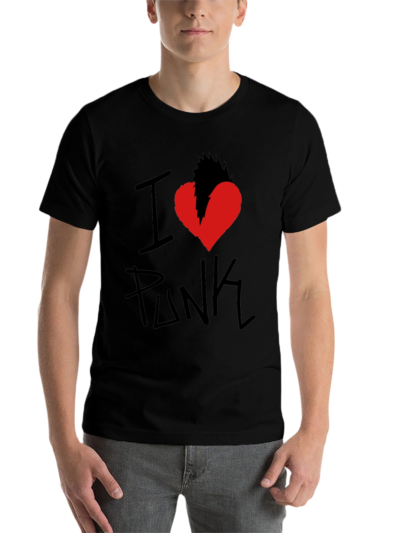 Black I Heart Punk Graphic Tee - Black view 7