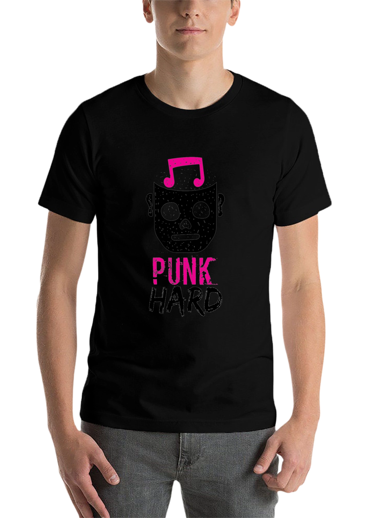 Black Punk Hard Graphic Tee - Black view 7
