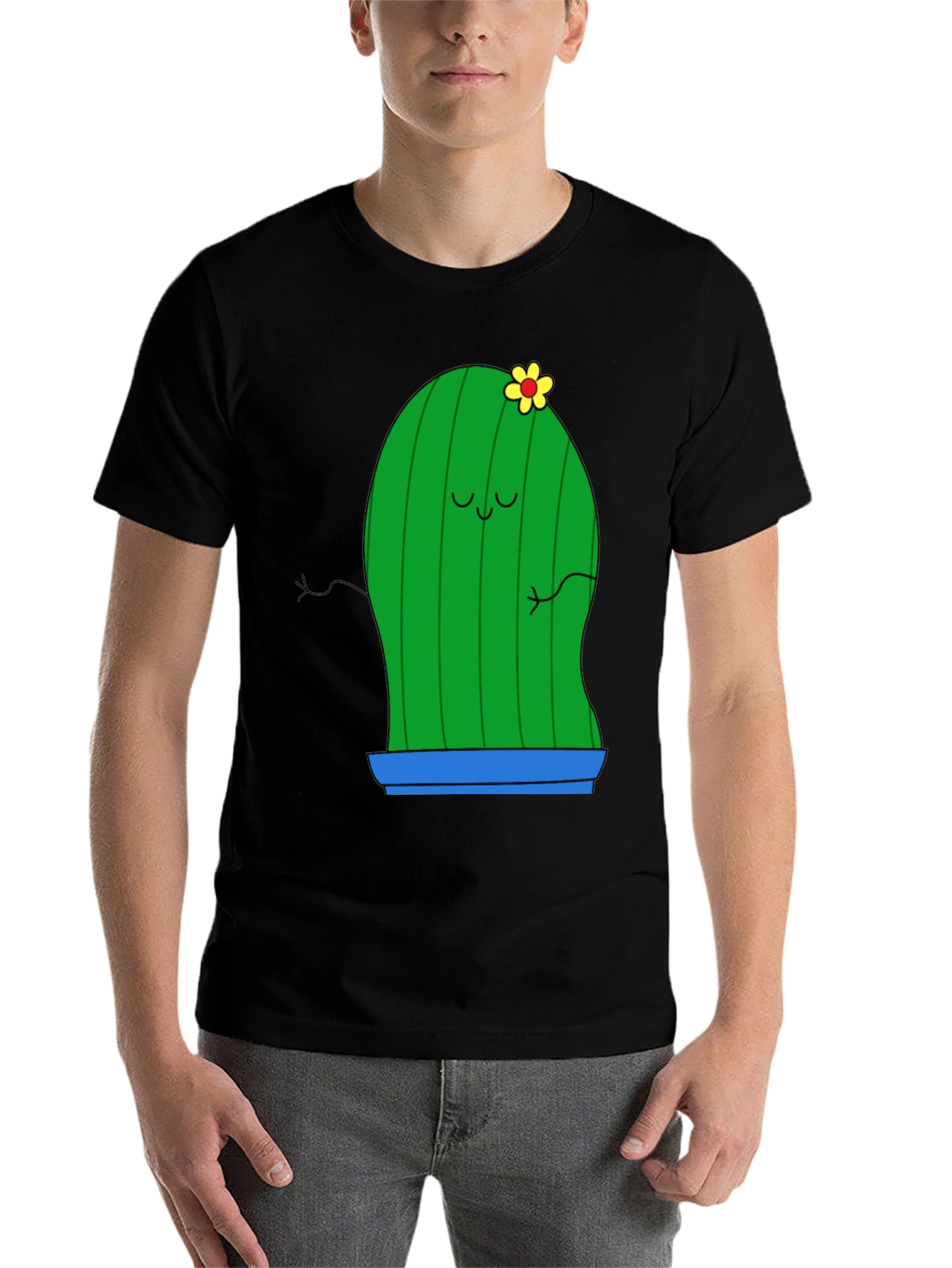 Cute Cactus Graphic Tee - Unisex Black T-Shirt - 7