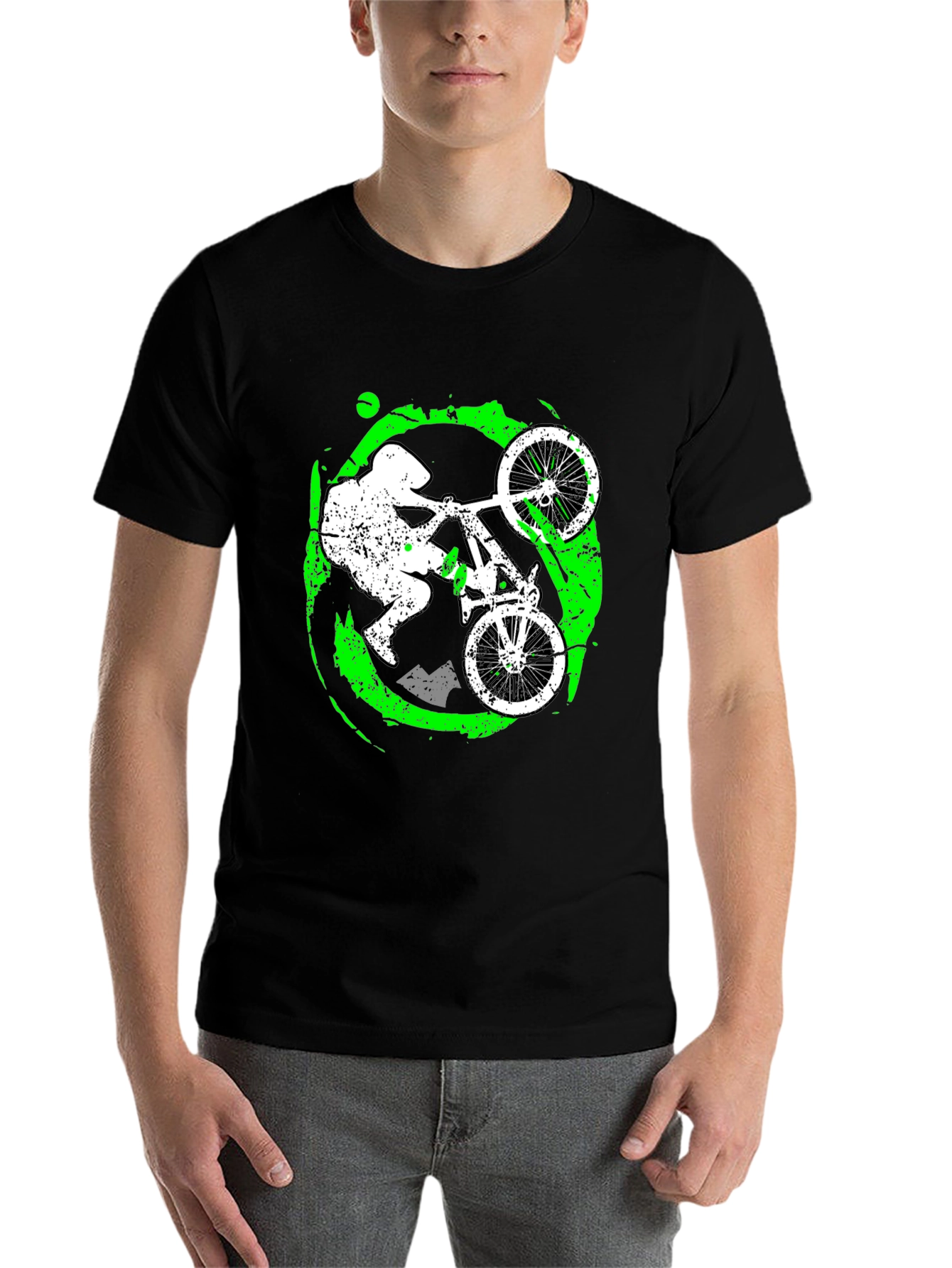 Black Mountain Biker Graphic T-Shirt - Black view 7