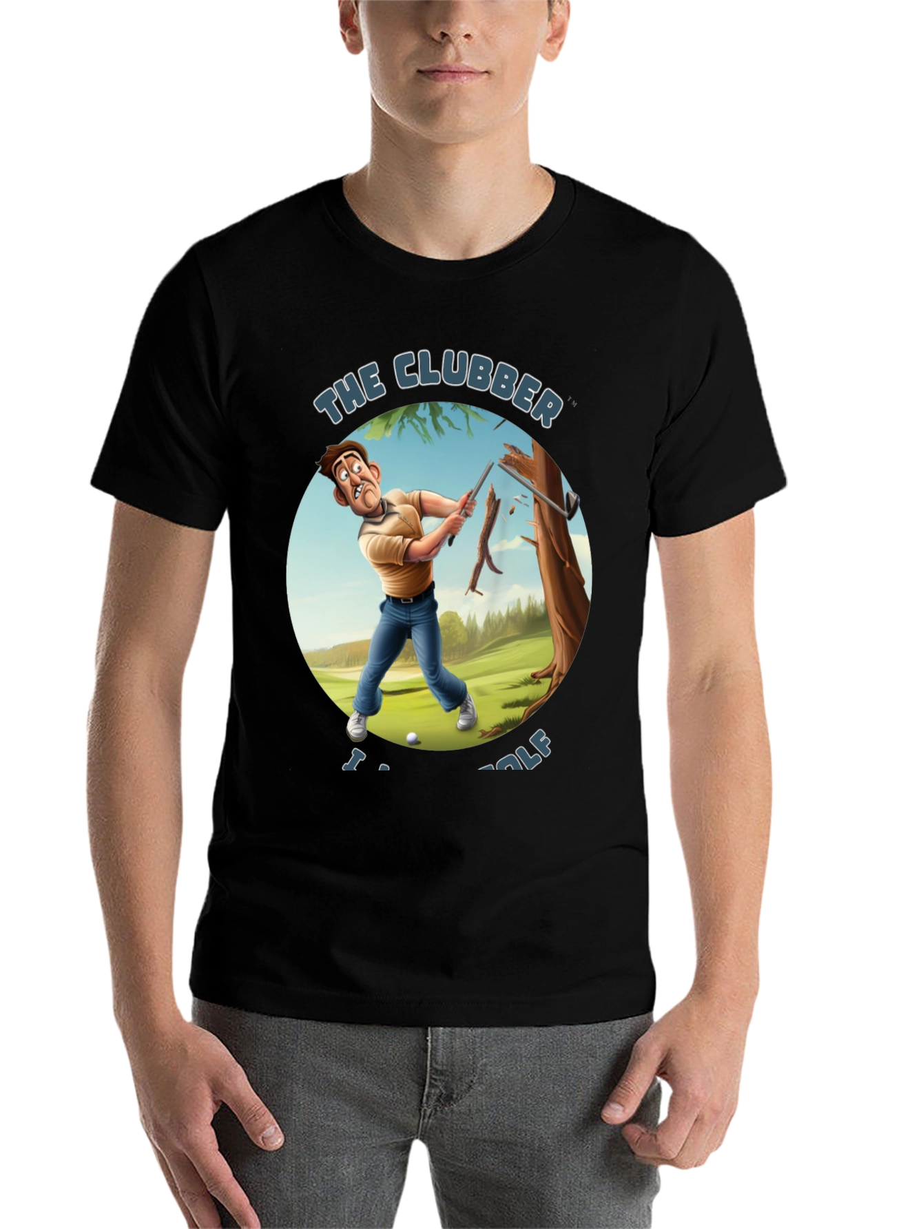 Black The Clubber Funny Golf T-Shirt view 7