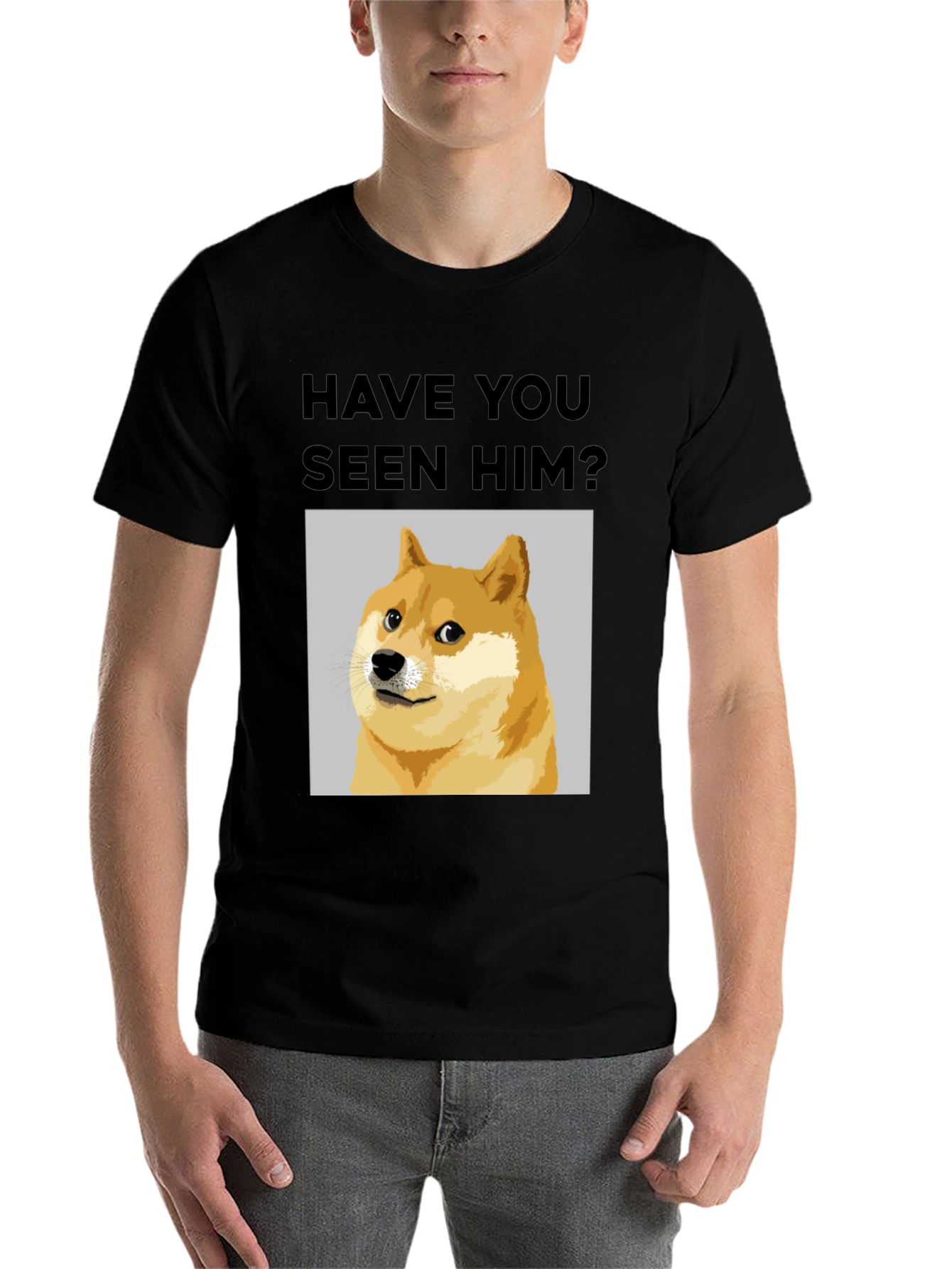 Black Have You Seen Him? Doge Meme T-Shirt view 7