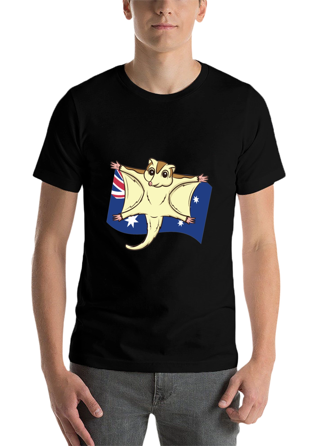 Black Australian Sugar Glider T-Shirt view 7