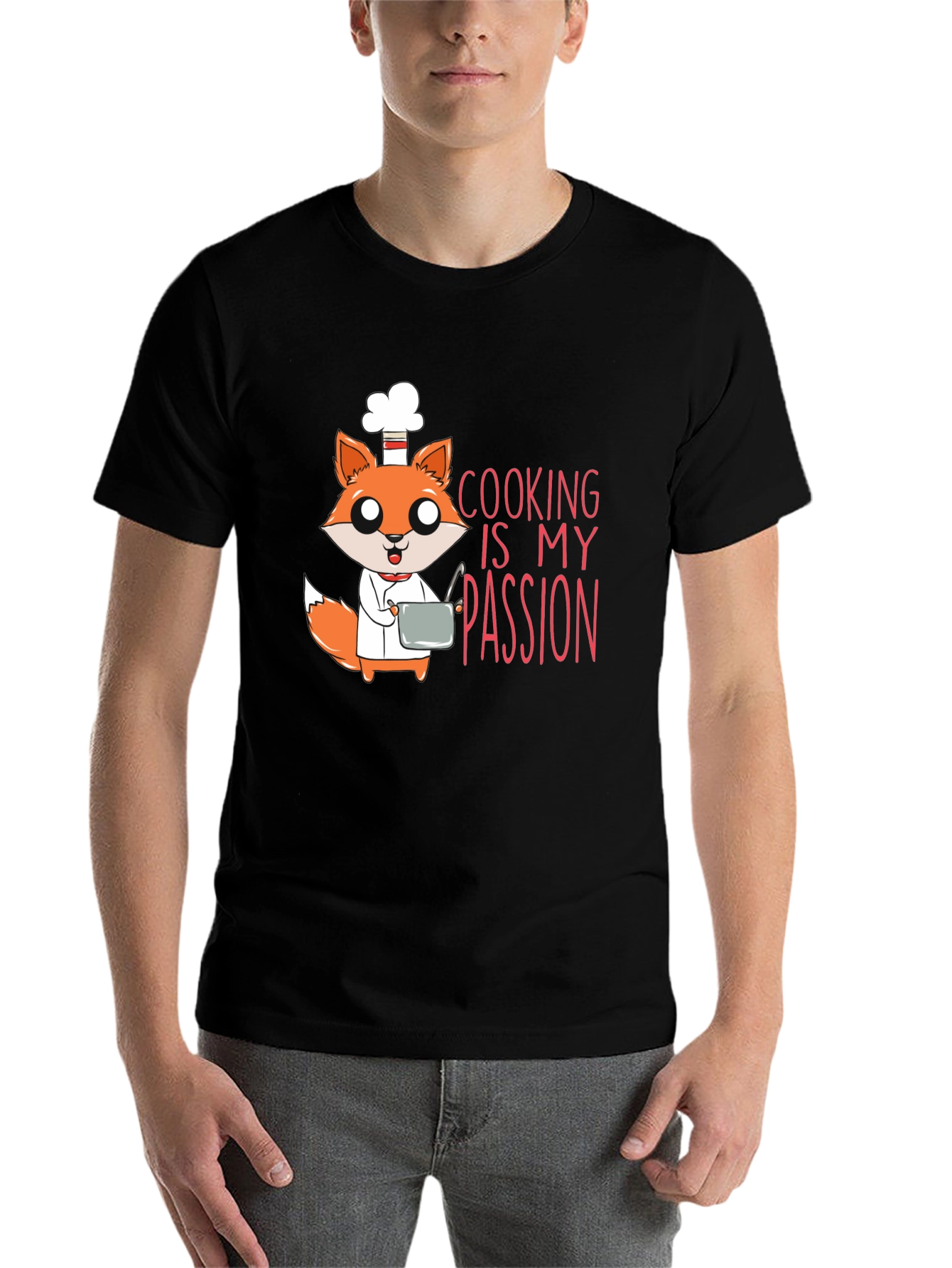 Black Chef Fox T-Shirt - Cooking Is My Passion view 7