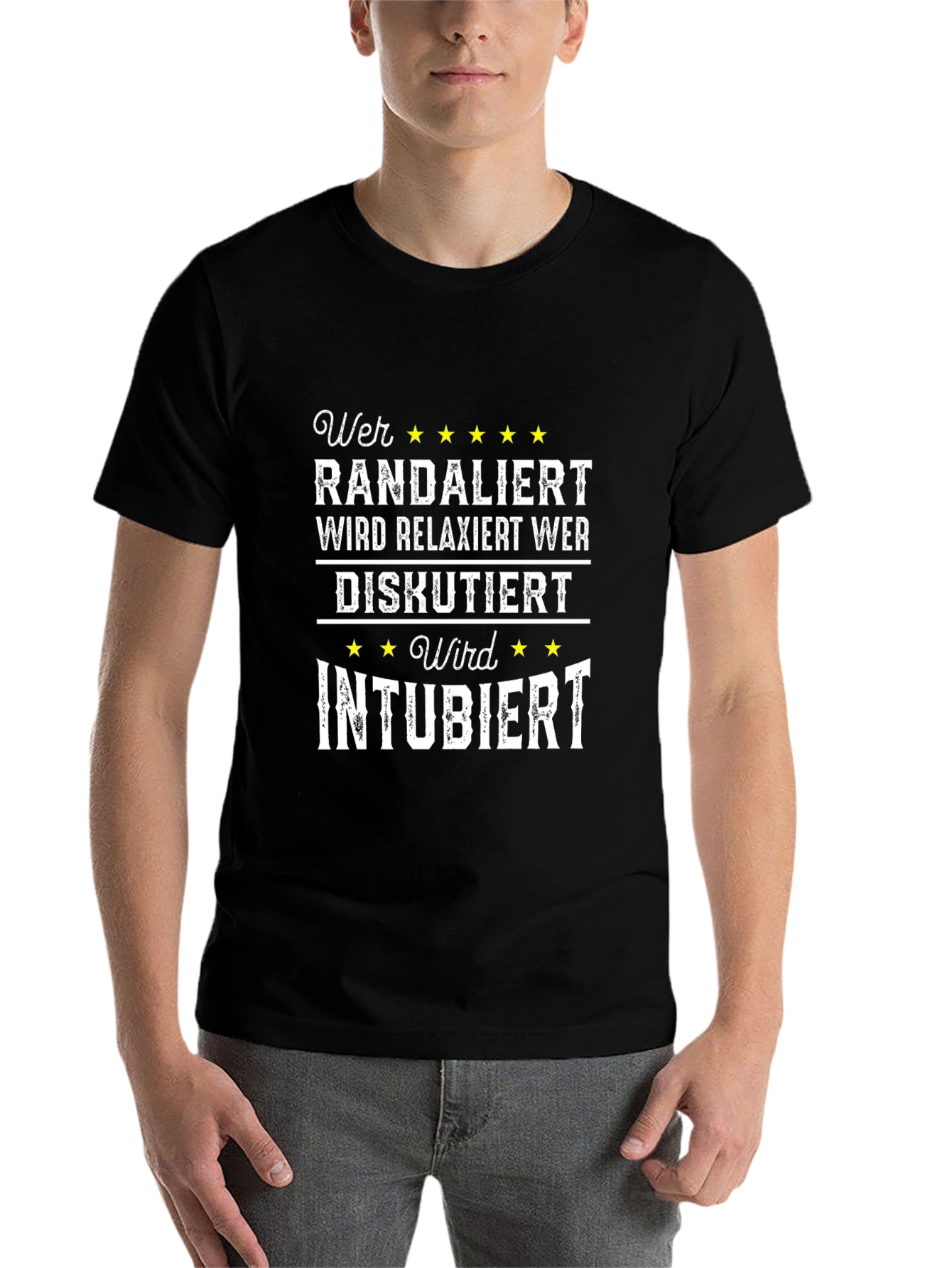 Black Humorous Medical T-Shirt - Wer Randaliert Design view 7