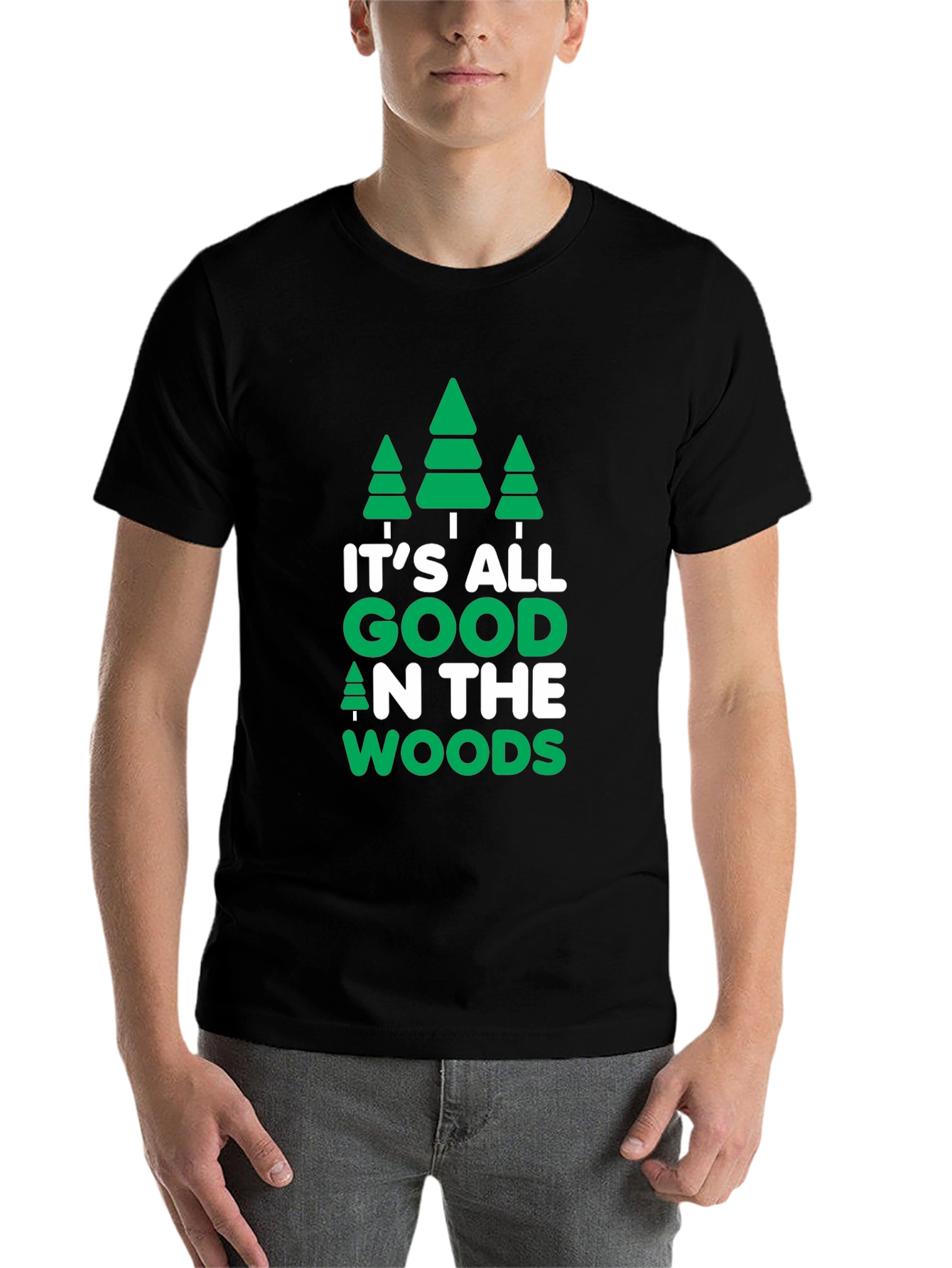 Black It's All Good in the Woods Graphic Tee view 7
