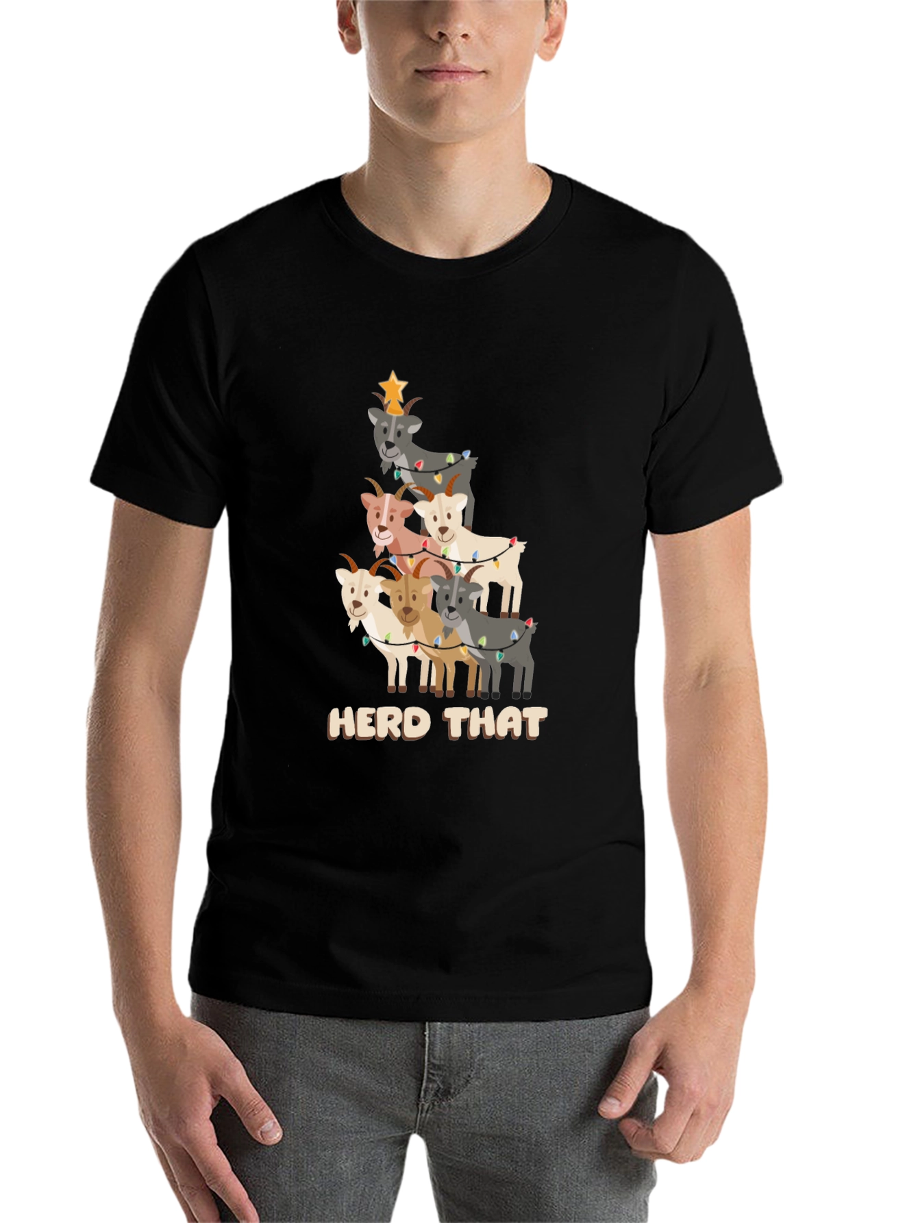 Black Herd That Christmas Goat T-Shirt view 7