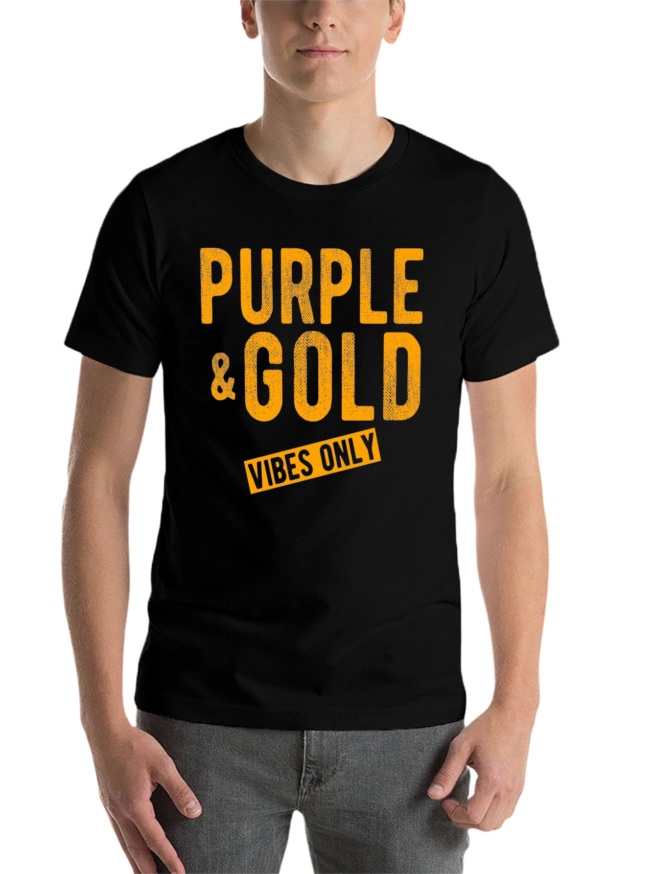 Purple & Gold Vibes Only Graphic T-Shirt - 7