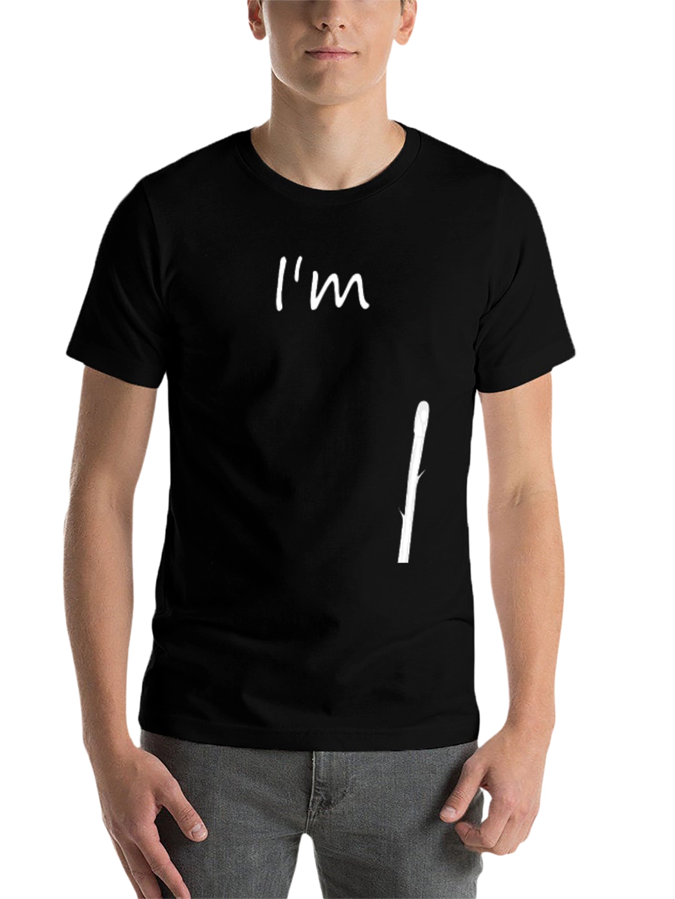 Black I'm Asparagus Funny T-Shirt view 7