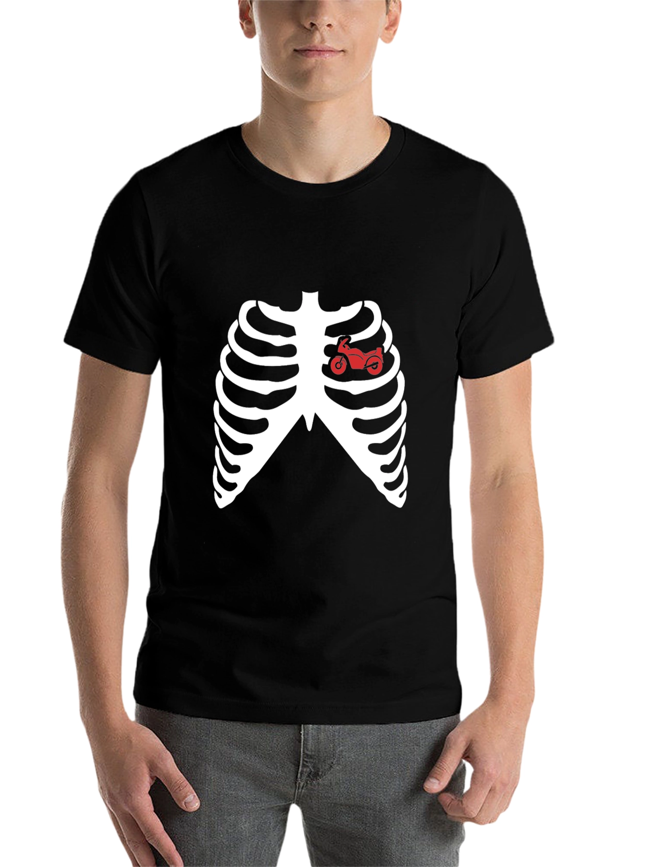 Black Motorcycle Heartbeat T-Shirt view 7