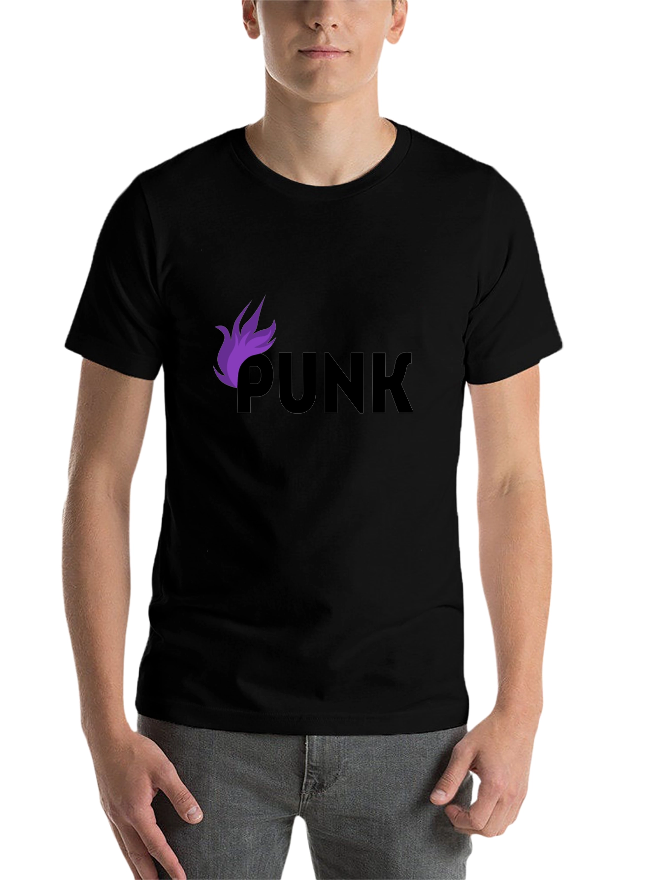 Black Punk Graphic Tee - Black Cotton T-Shirt view 7