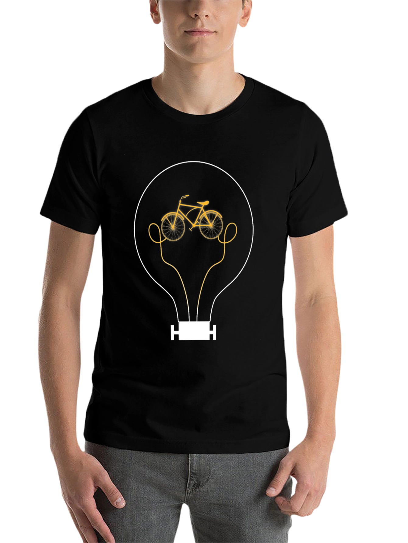 Black Bike Bulb Graphic Tee - Mens Black T-Shirt view 7