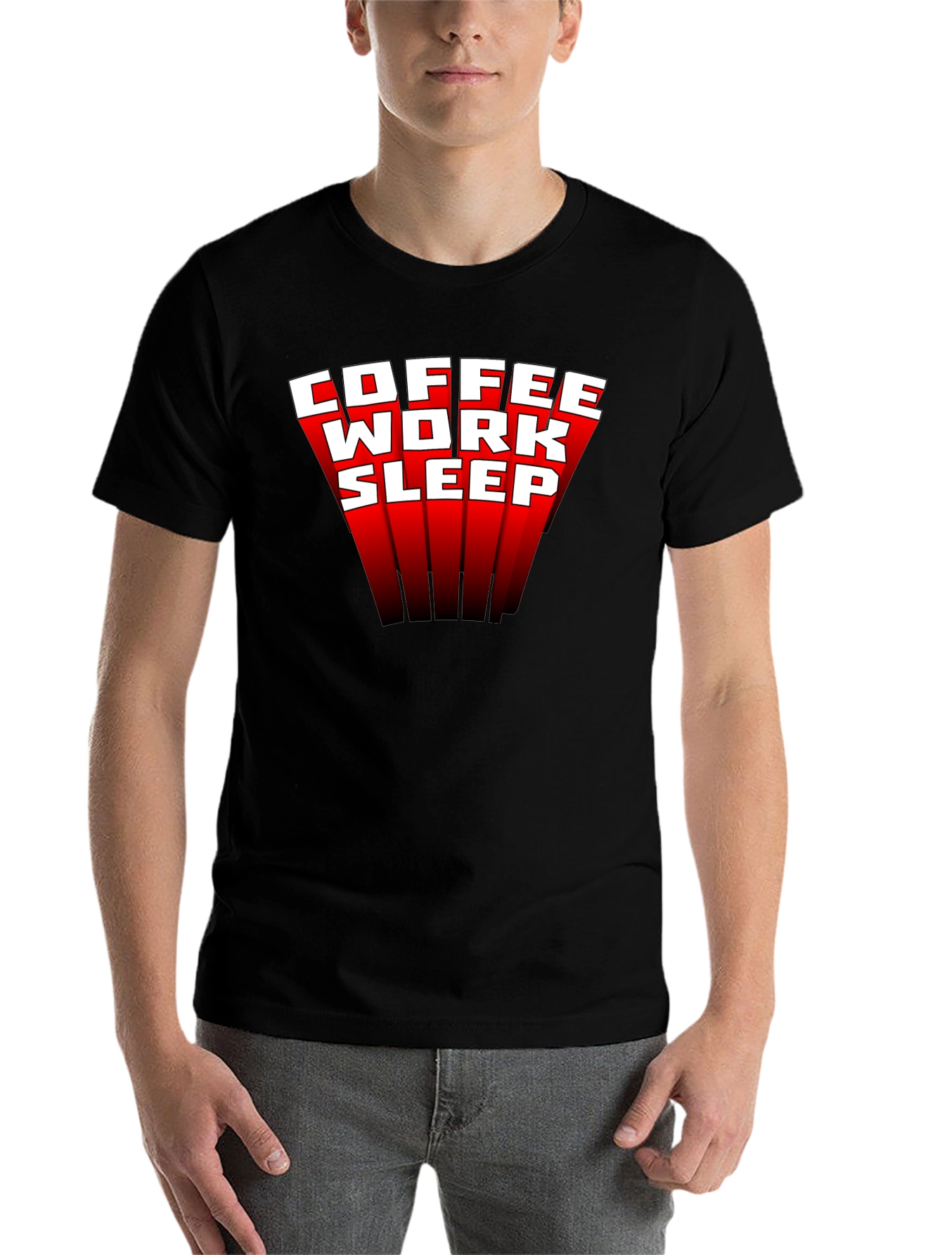 Coffee Work Sleep T-Shirt - Funny Graphic Tee - 7