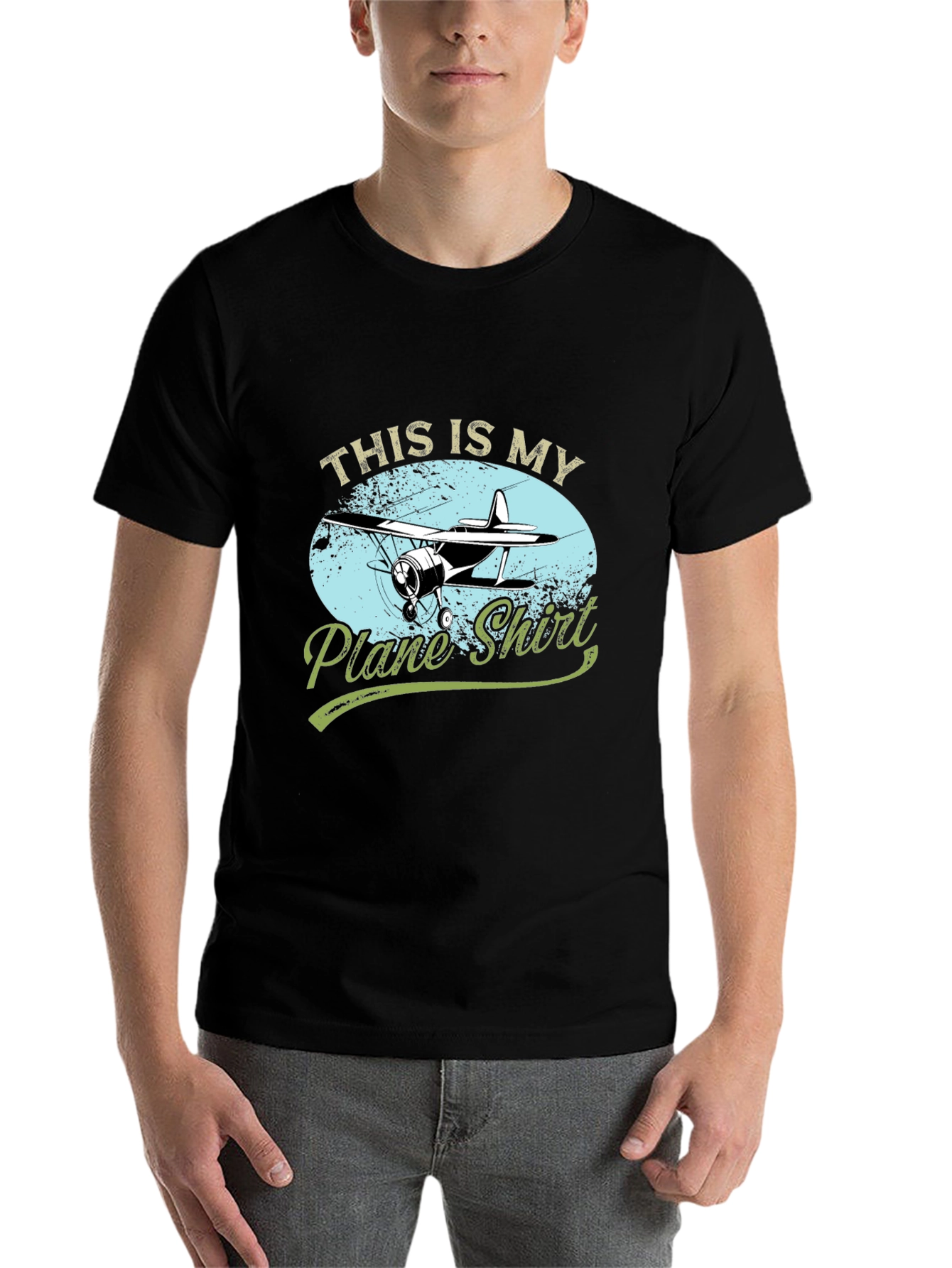 Black This Is My Plane Shirt - Aviation T-Shirt view 7