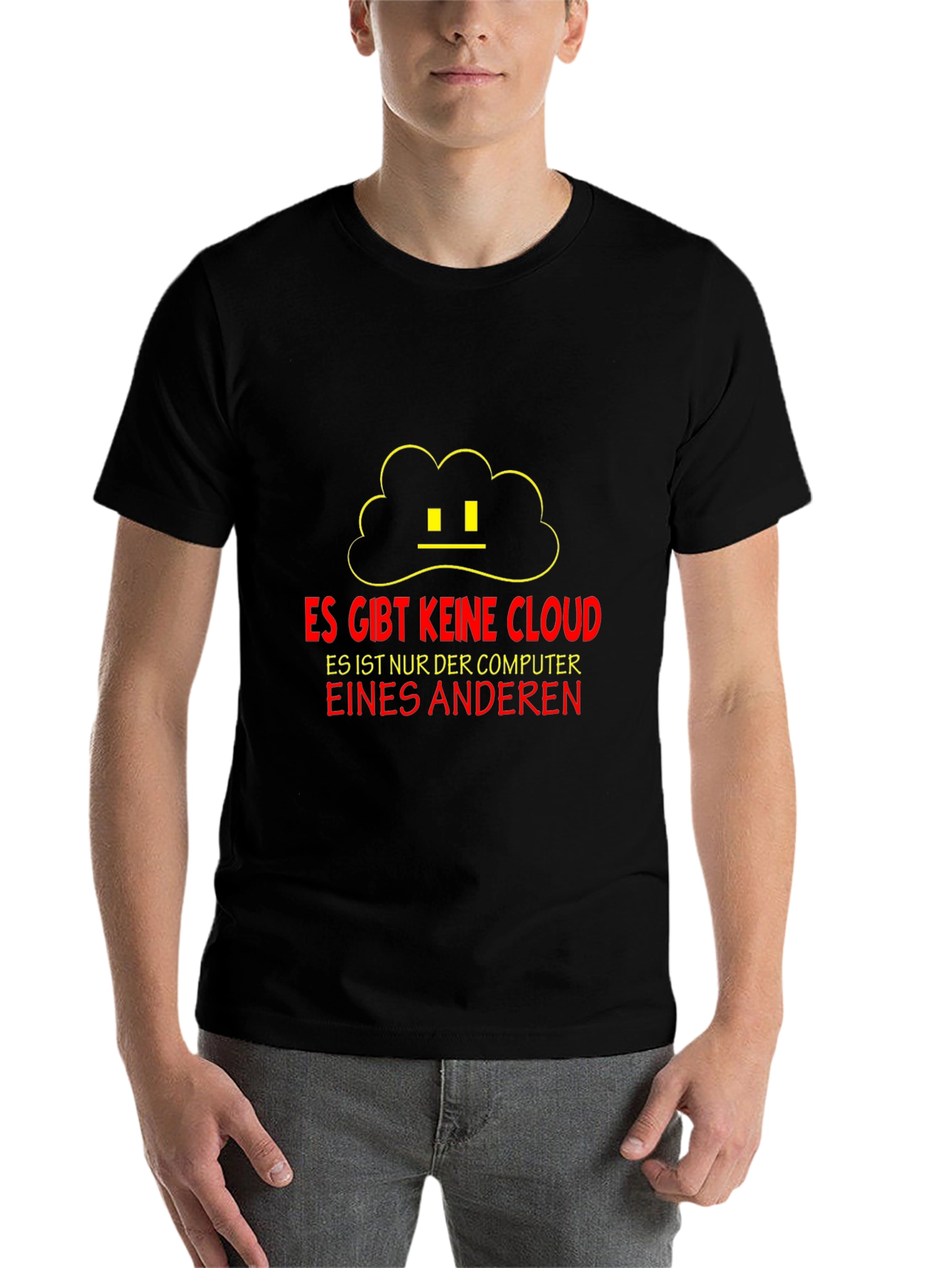Black Funny Cloud Tech T-Shirt - No Cloud Just Another Computer view 7