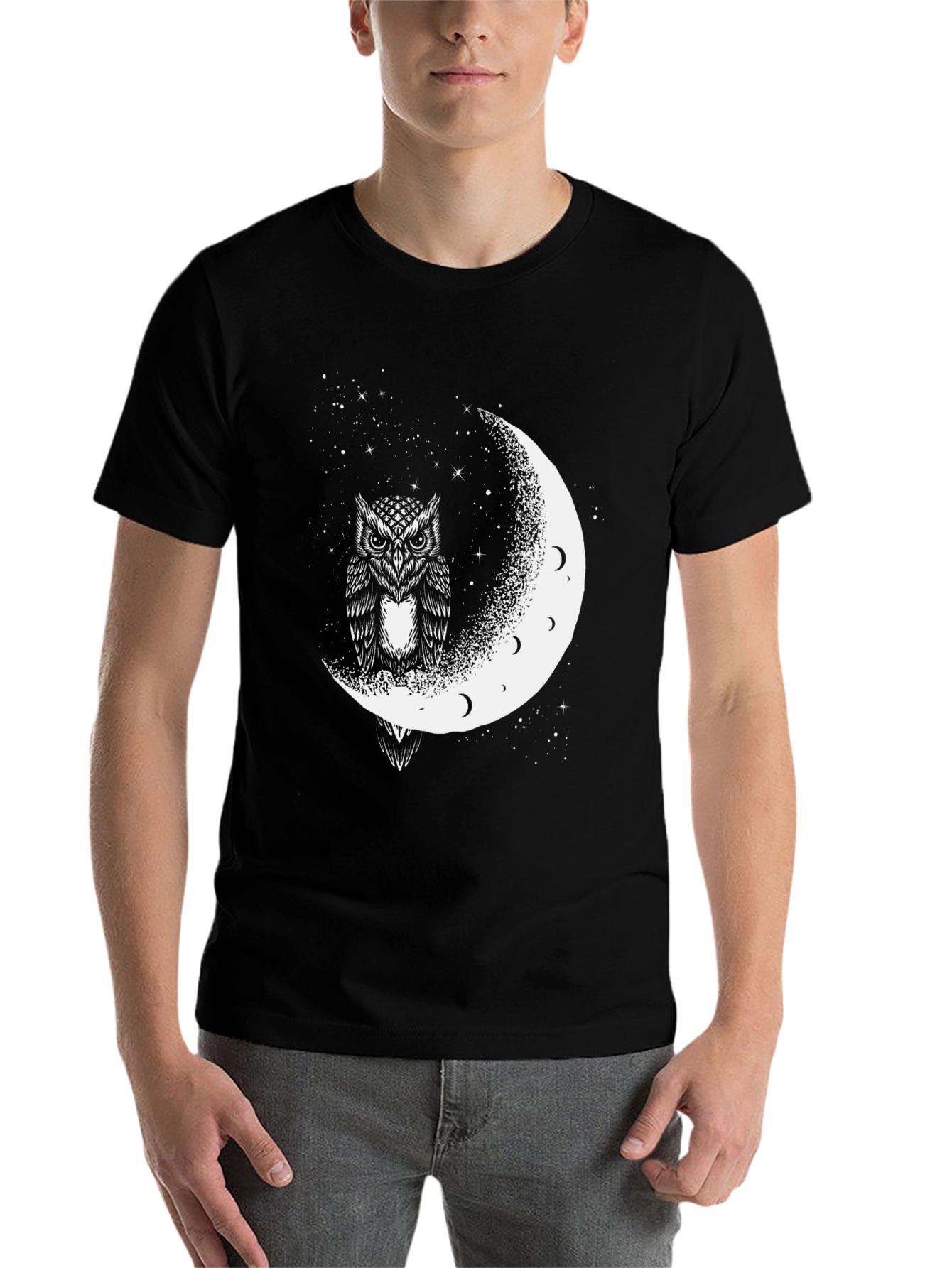 Black Owl Moon Black T-Shirt view 7