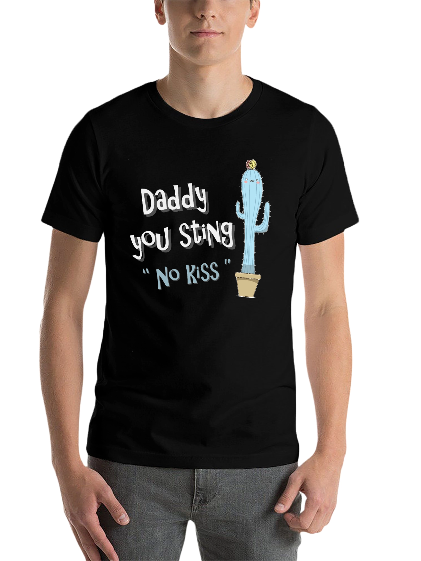 Black Daddy You Sting T-Shirt - Funny Cactus Graphic Tee view 7