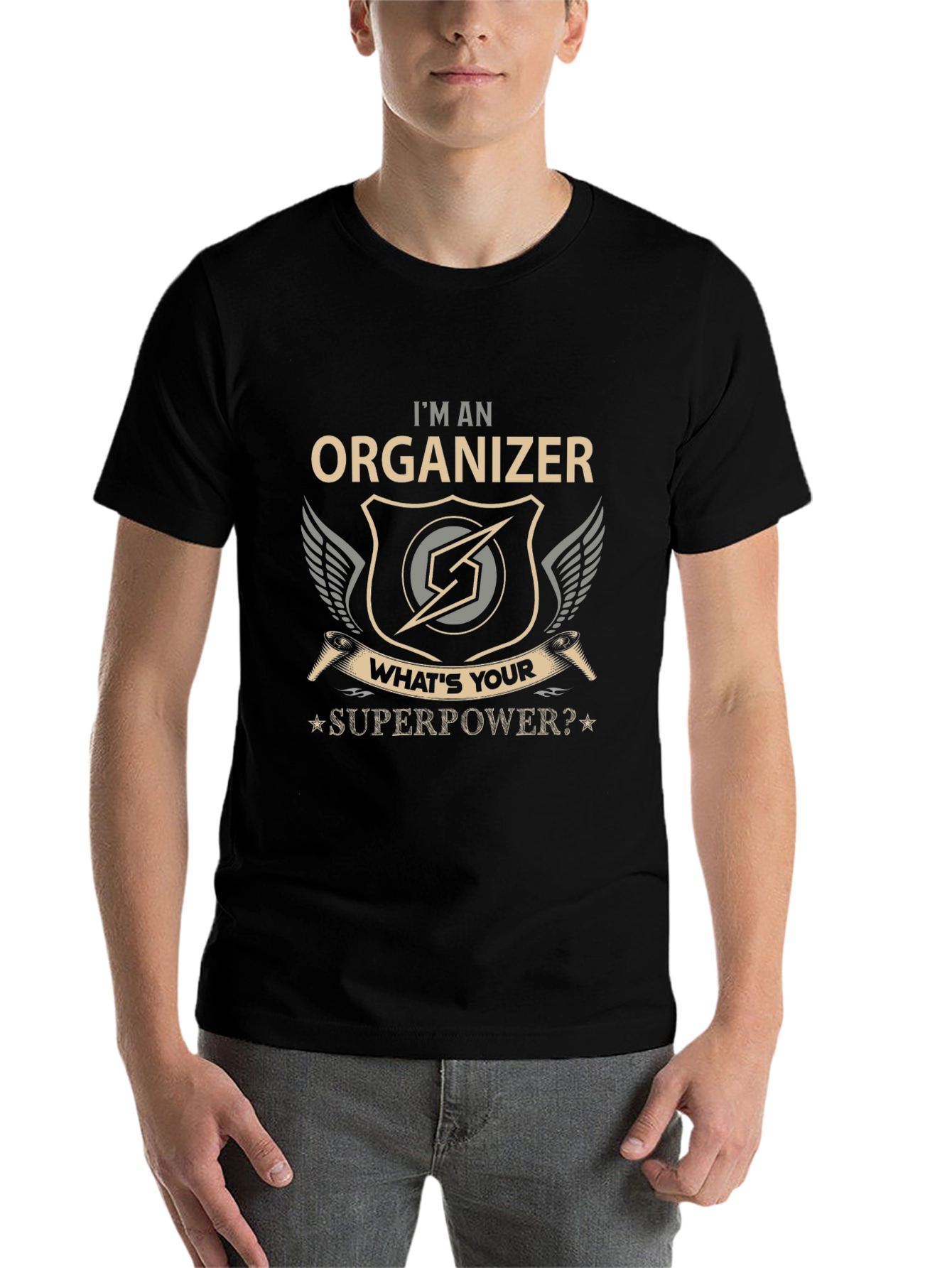 Black I'm An Organizer, What's Your Superpower T-Shirt view 7