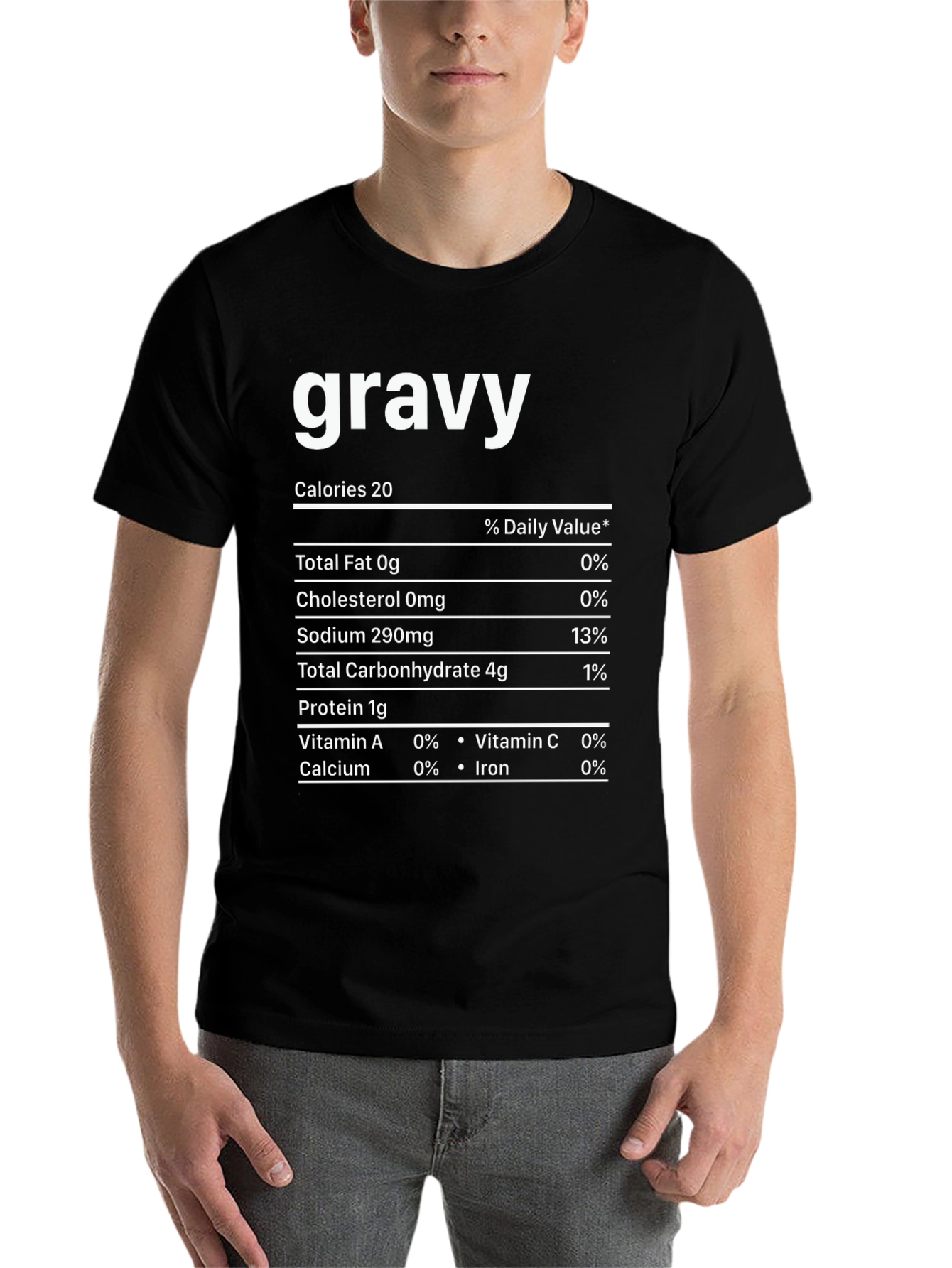 Black Gravy Nutrition Facts Novelty T-Shirt view 7