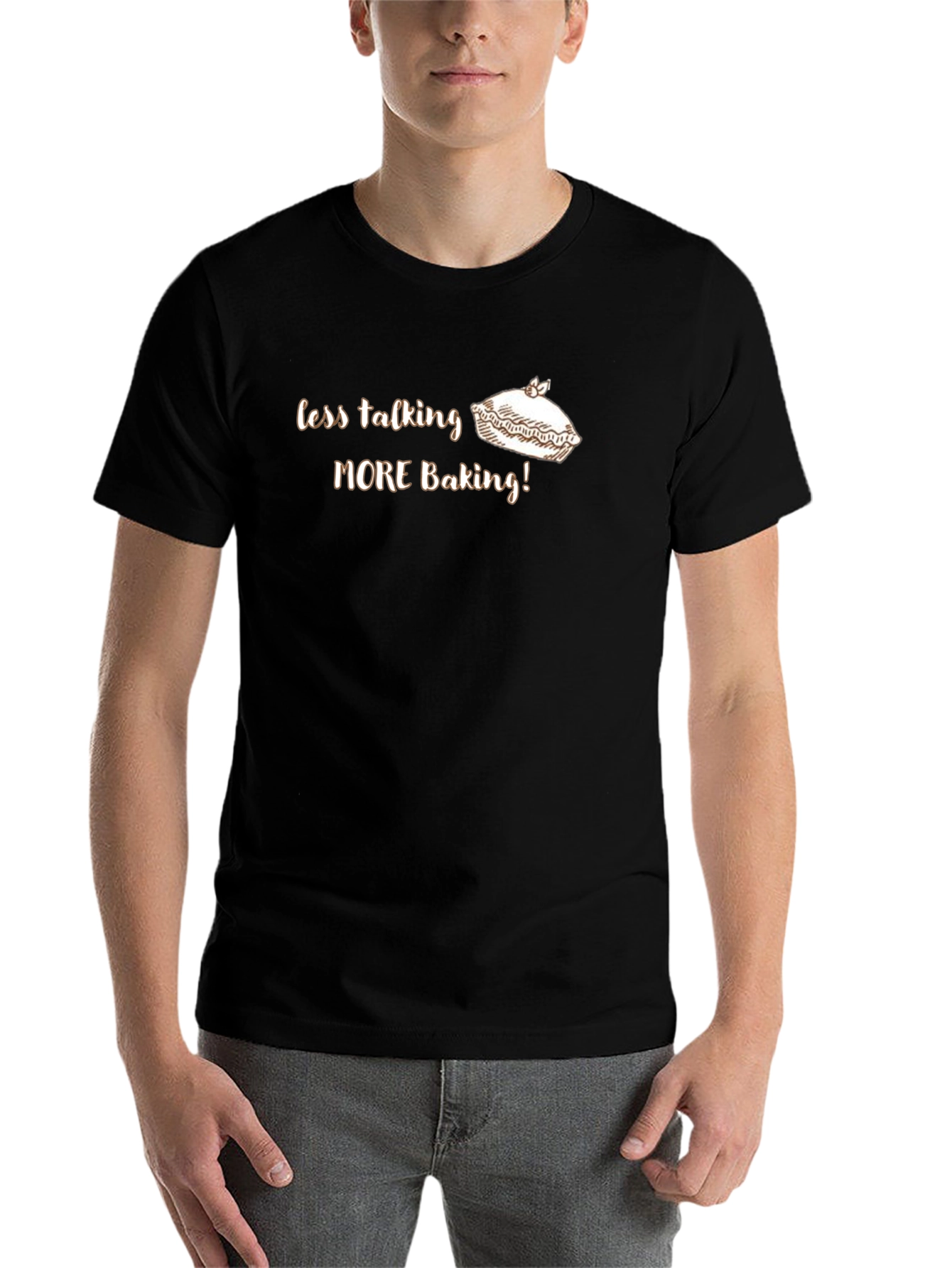 Black Less Talking More Baking Graphic Tee view 7