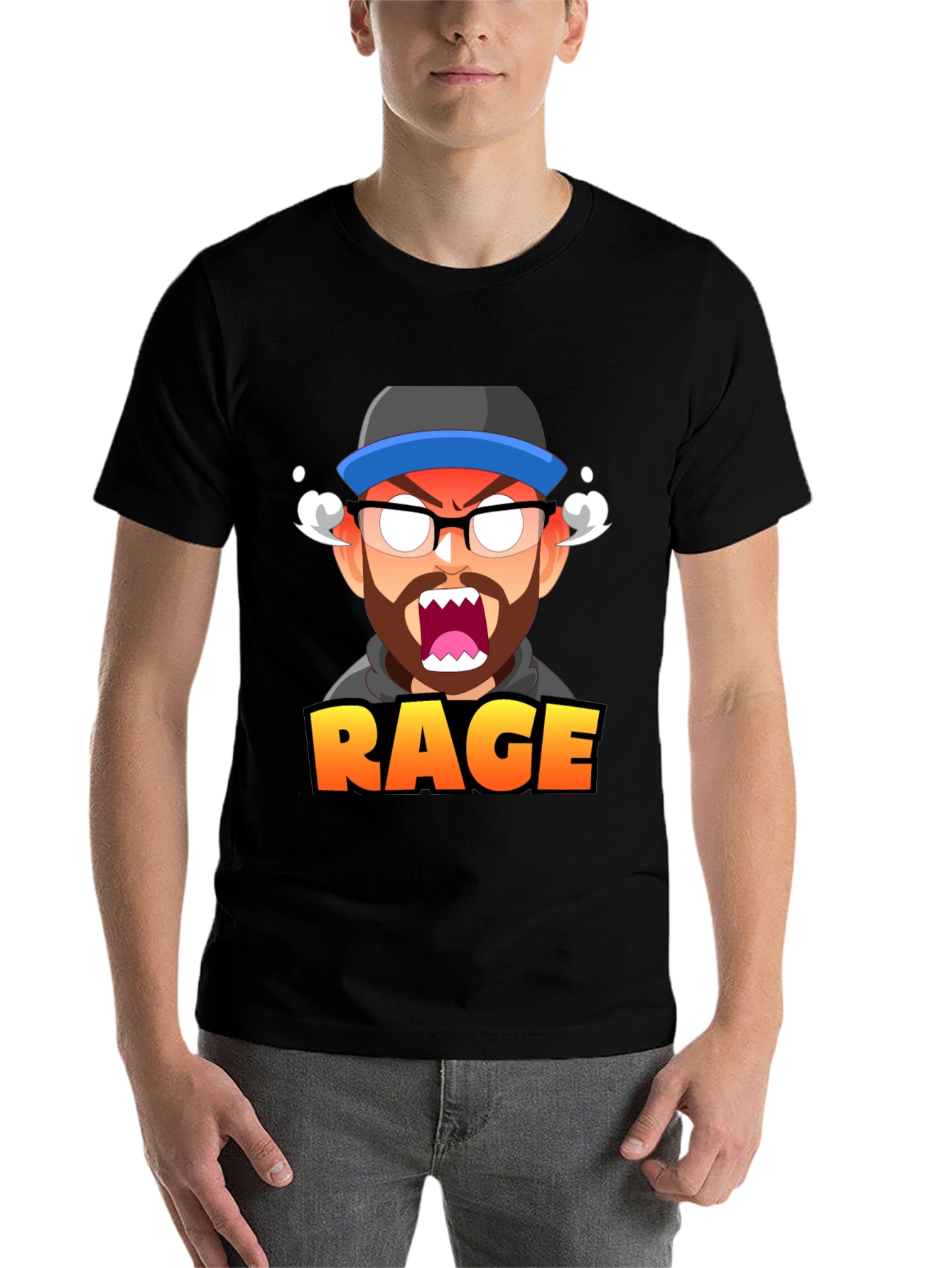 Black Rage Mode Graphic Tee - Gamer Inspired T-Shirt view 7