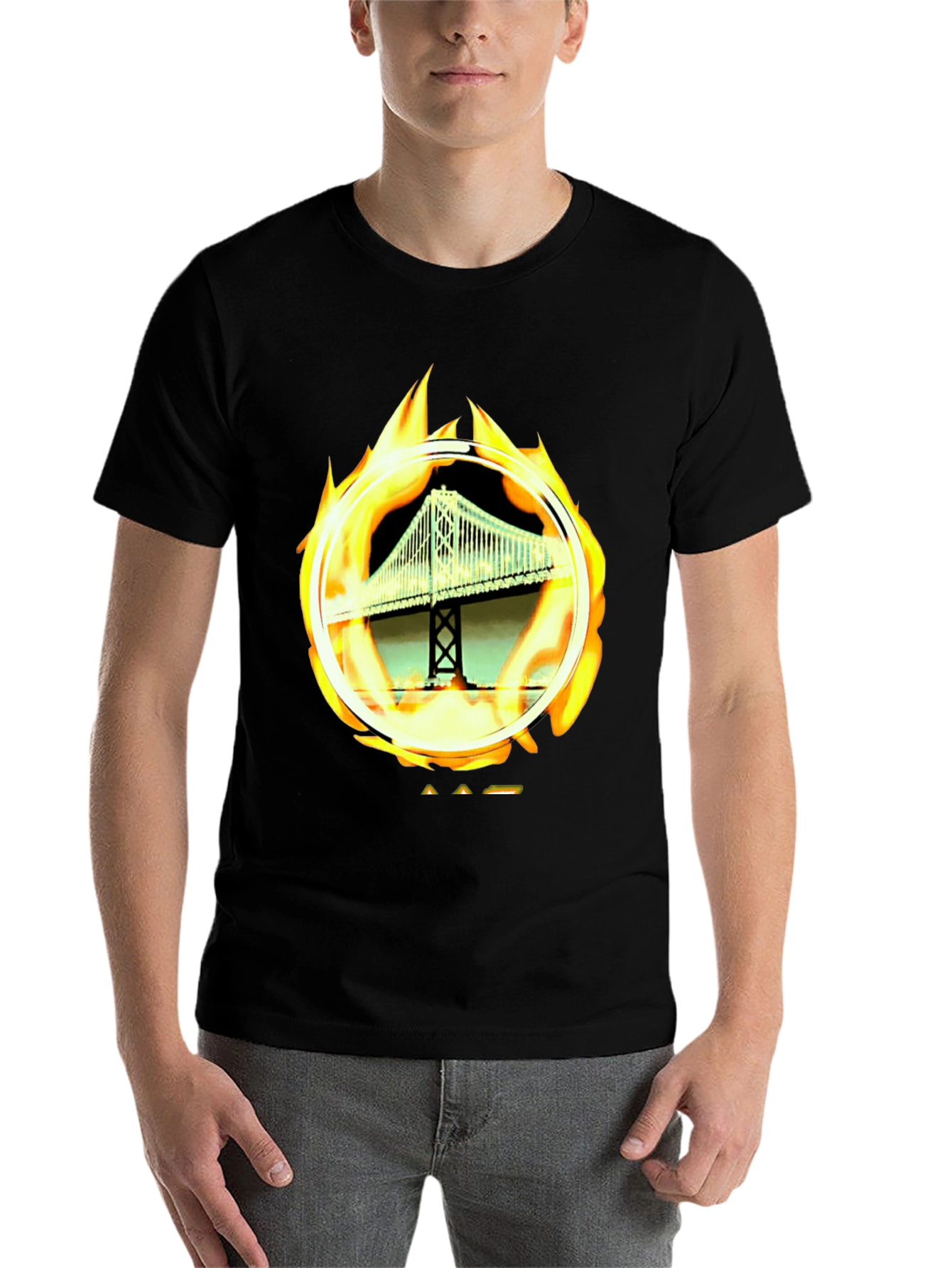 Black Bridge on Fire Graphic Tee - Classic Black view 7