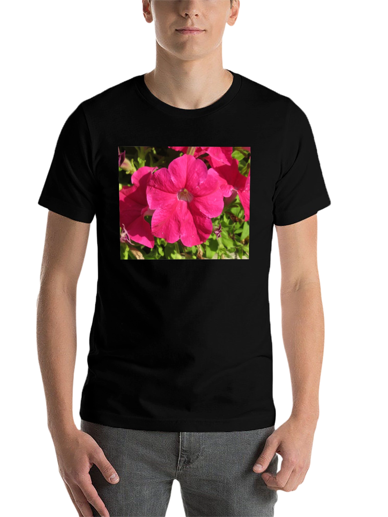 Black Floral Print Black T-Shirt view 7