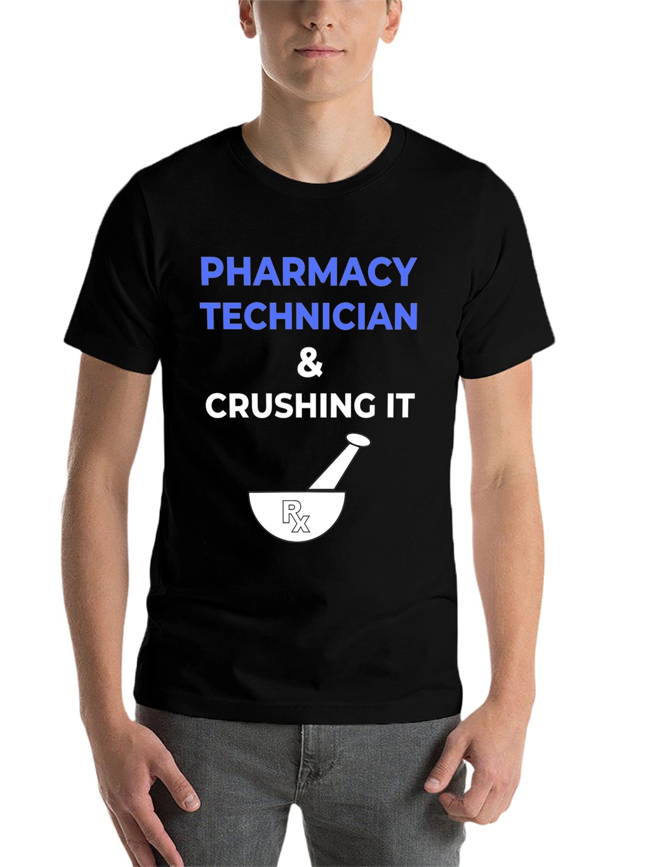 Black Pharmacy Technician Crushing It T-Shirt view 7
