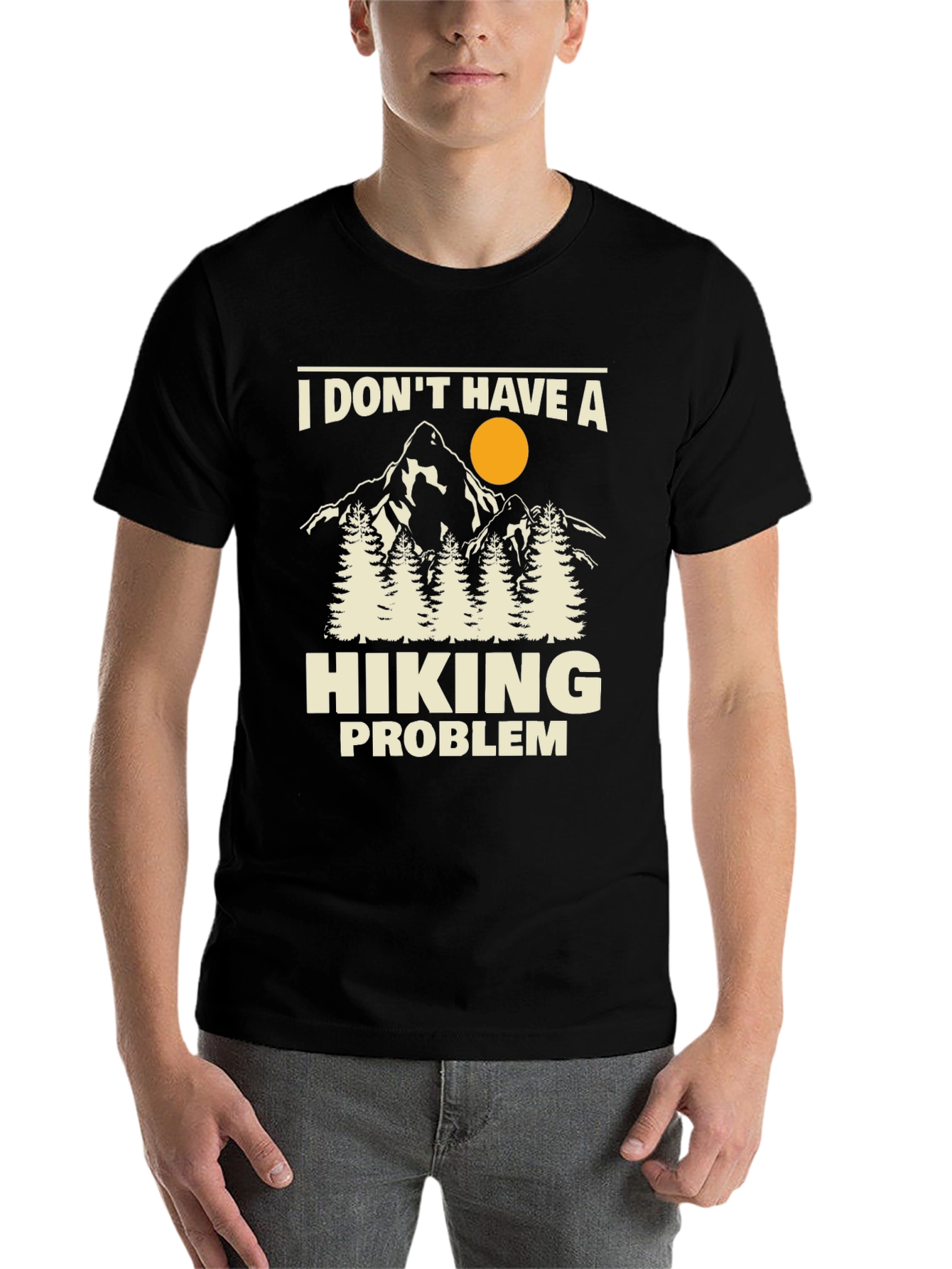 Black Hiking Problem T-Shirt - Outdoors Adventure Tee view 7