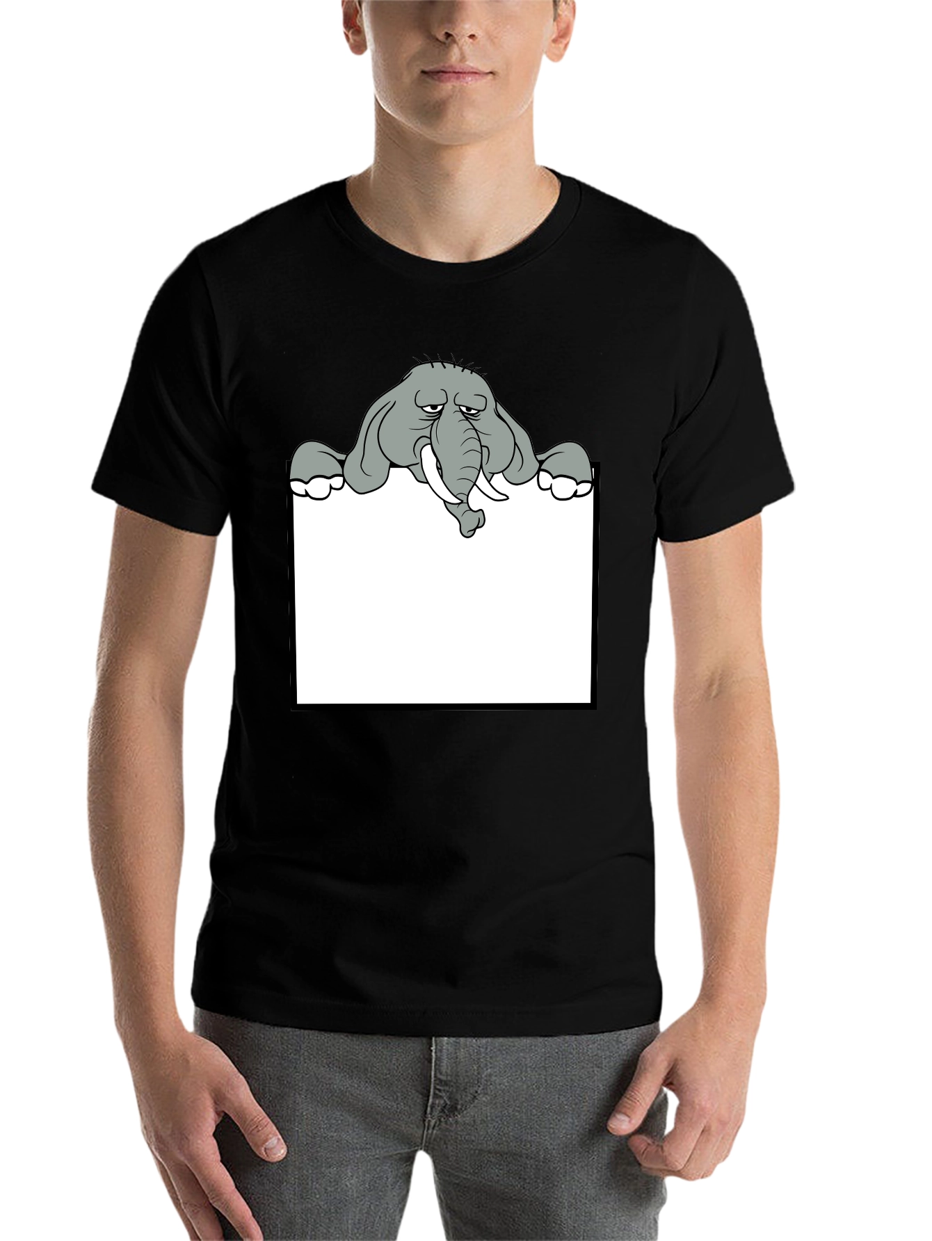 Black Elephant Peek-a-boo Graphic Tee - Unique Design view 7