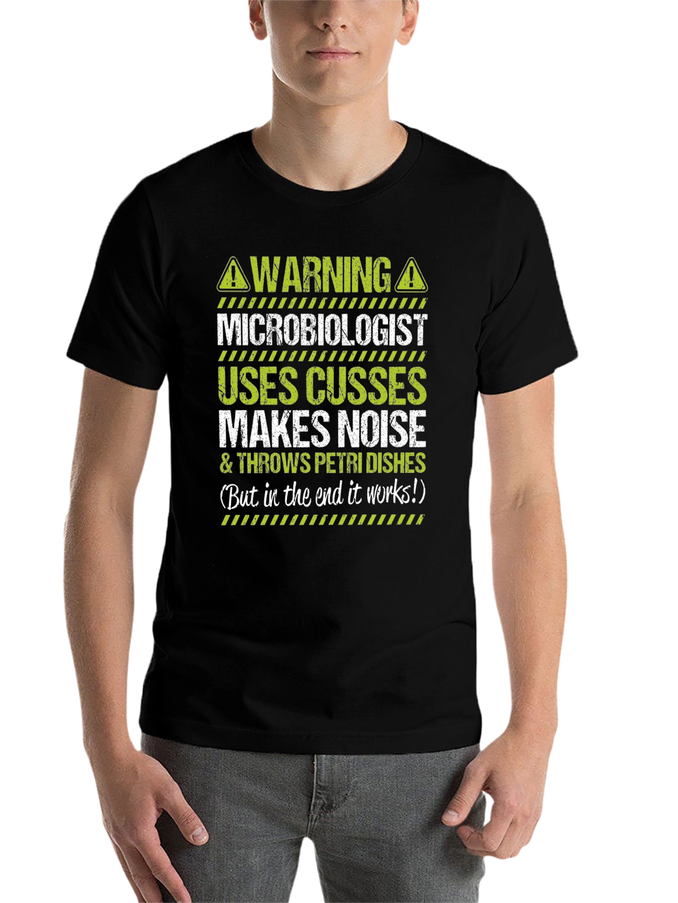 Black Warning Microbiologist T-Shirt view 7