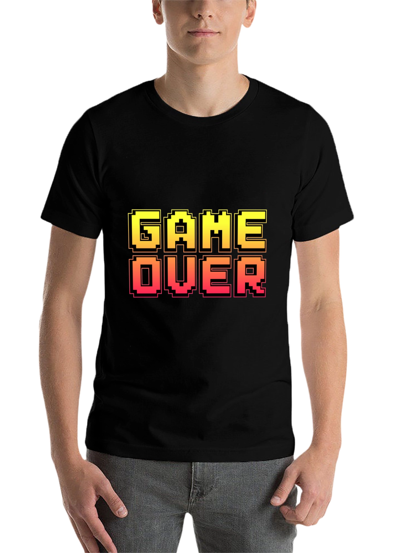 Black Pixel Game Over T-Shirt - Gamer Style view 7