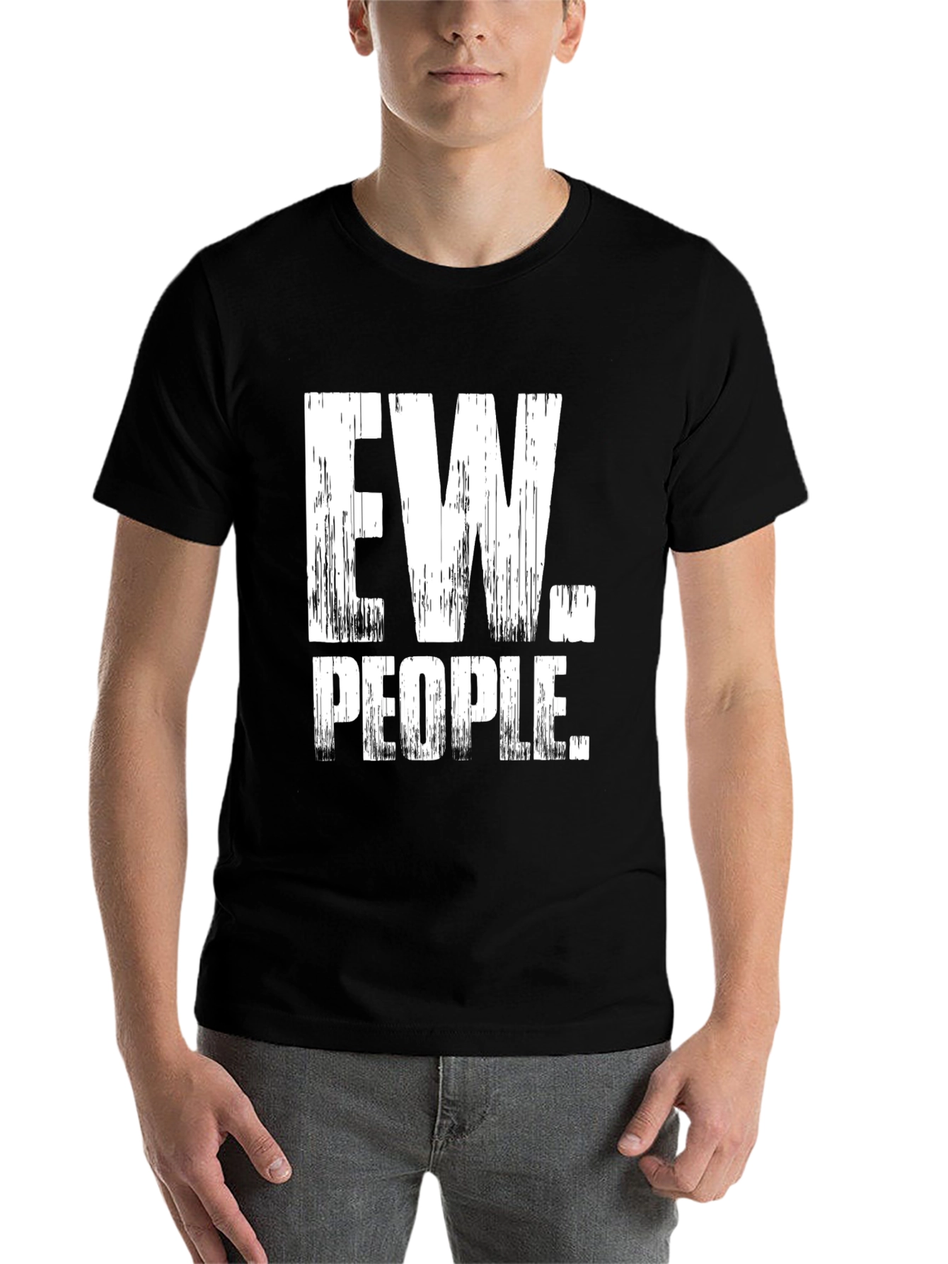 Black Ew People Graphic Tee - Funny Introvert Shirt view 7