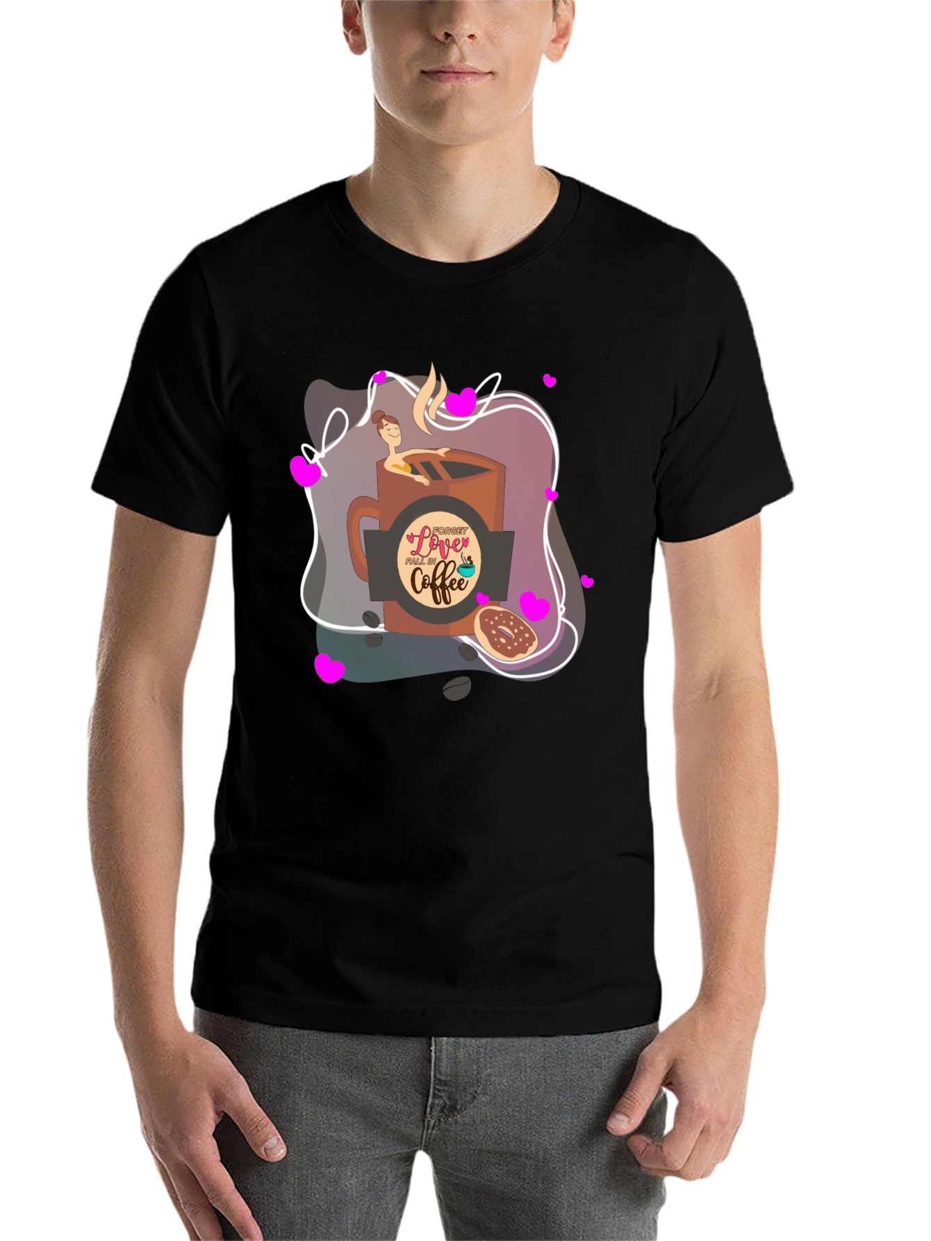 Black Love Coffee T-Shirt - Unique Graphic Print, Casual Wear view 7