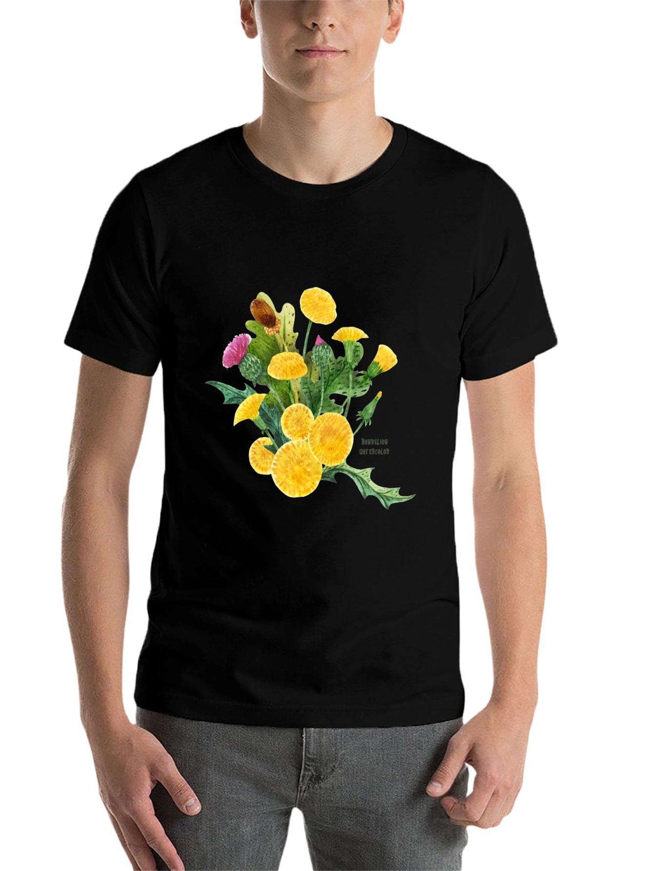 Black Floral Graphic T-Shirt - Stylish Menswear view 7