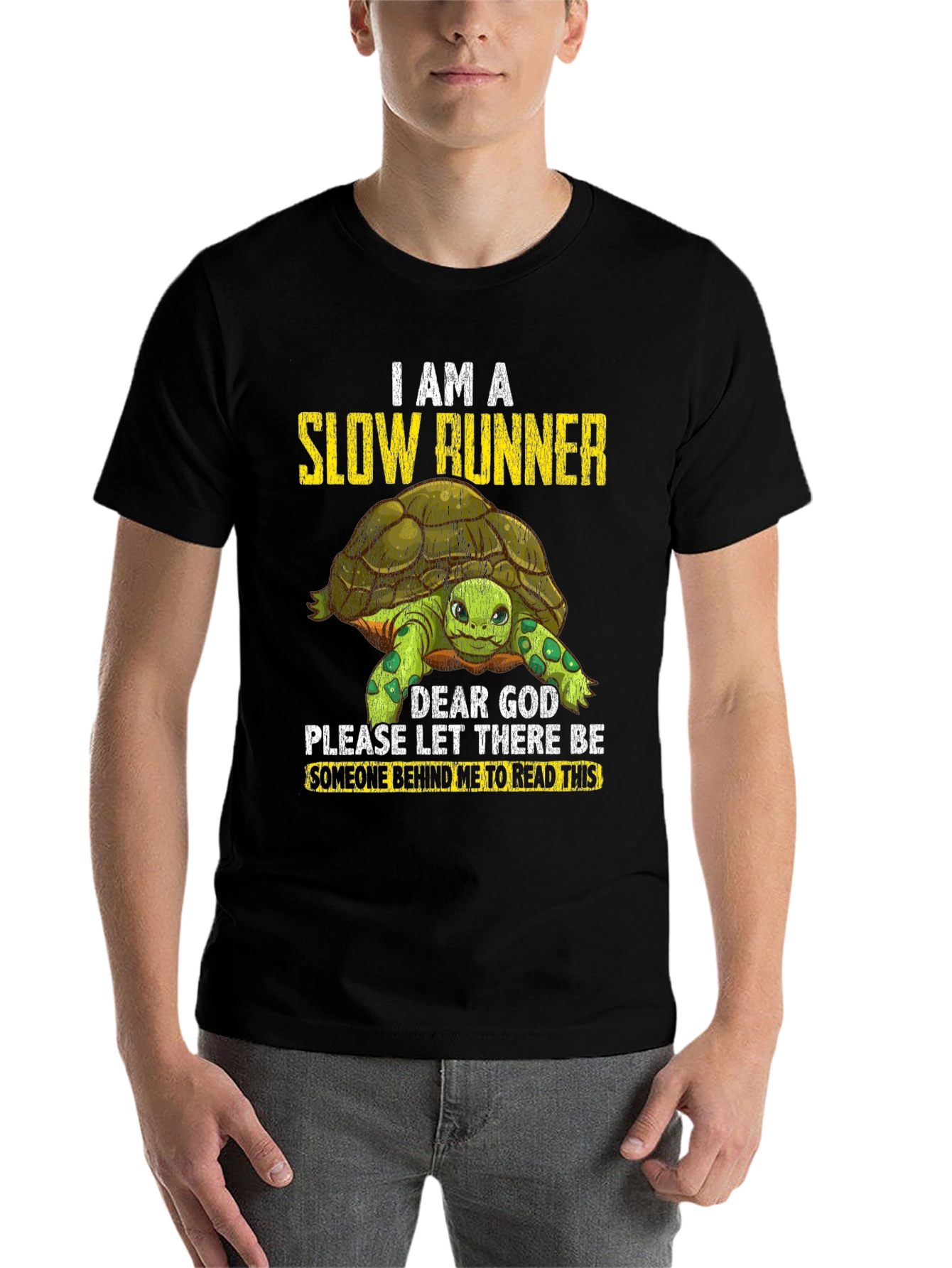 Black Slow Runner Turtle Graphic T-Shirt view 7