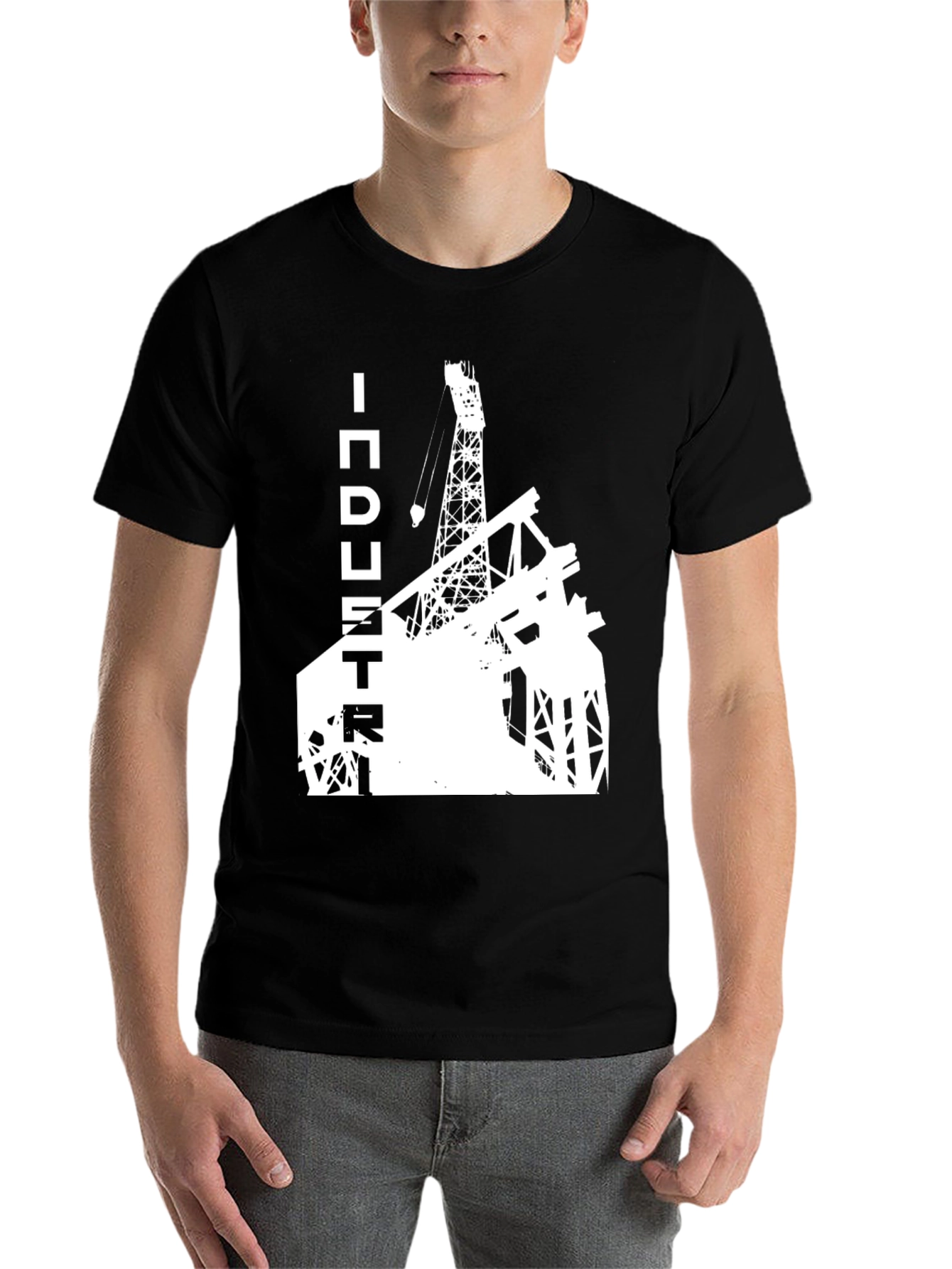 Black Industry Derrick Graphic Tee - Black view 7