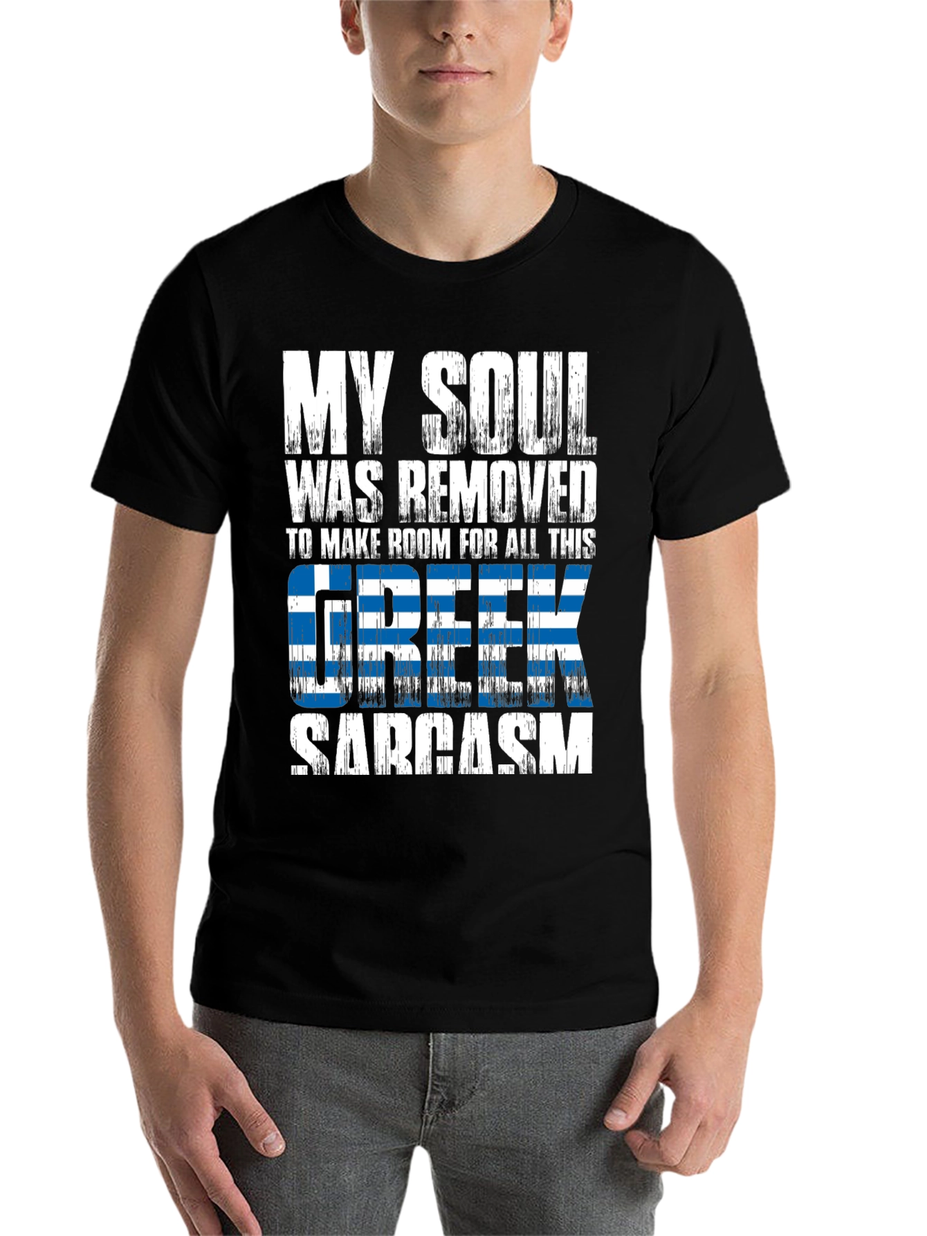 Black Funny Greek Sarcasm T-Shirt  view 7