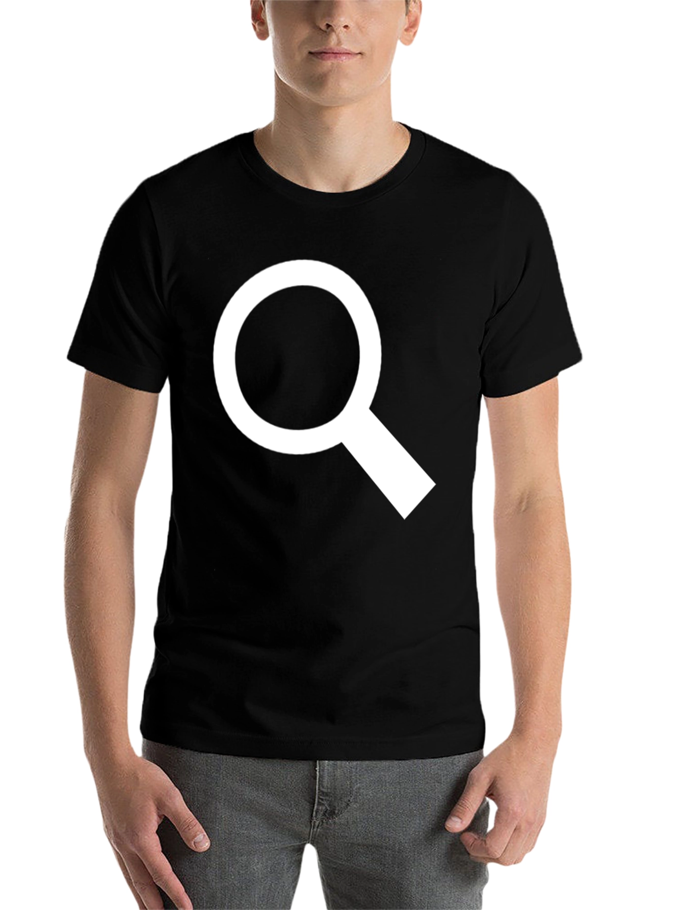 Black Magnifying Glass Graphic T-Shirt - Search Tee view 7