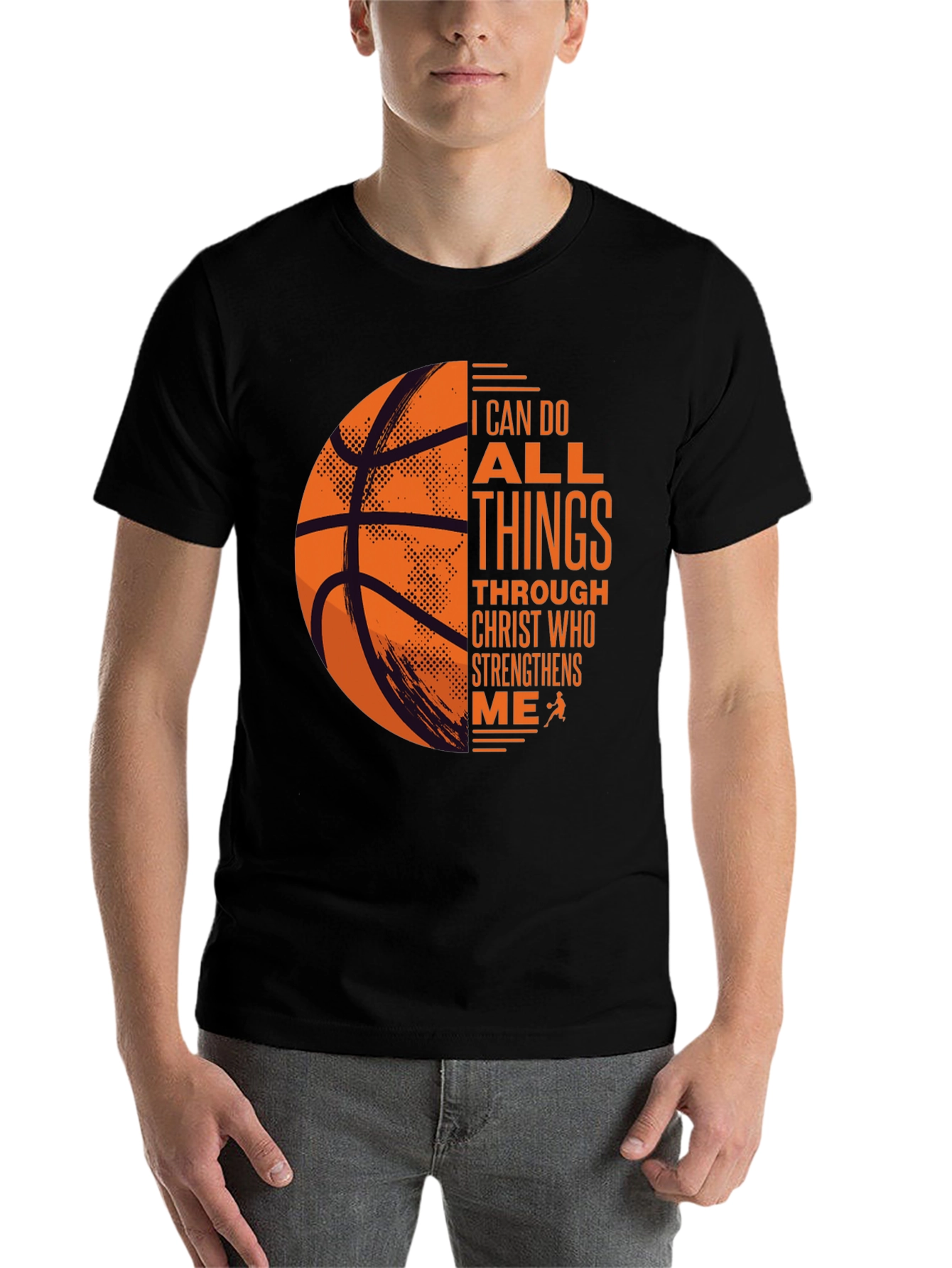 Black Basketball Christian T-Shirt: I Can Do All Things view 7