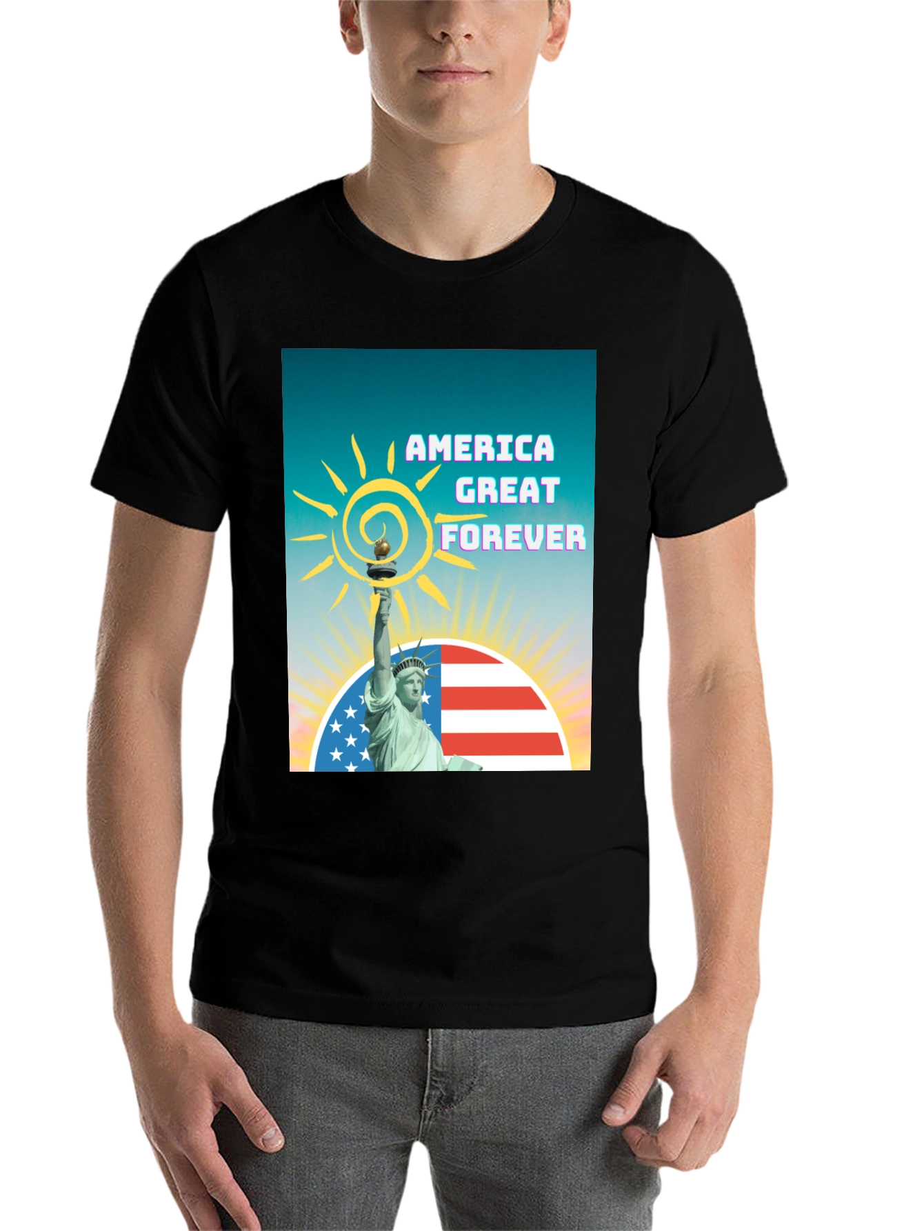 Black America Great Forever Graphic Tee view 7