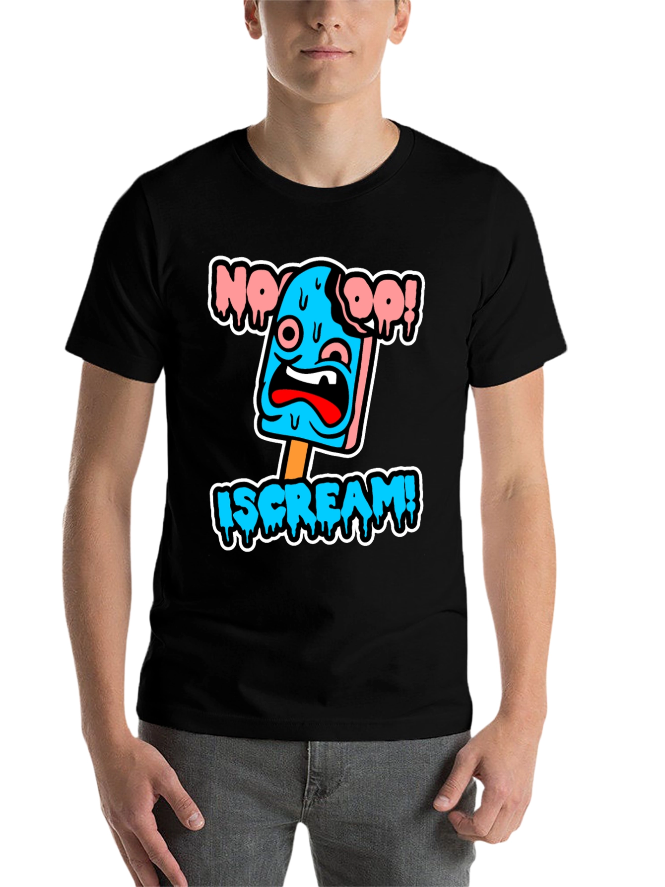 Black Ice Cream Horror T-Shirt - Funny Graphic Tee view 7