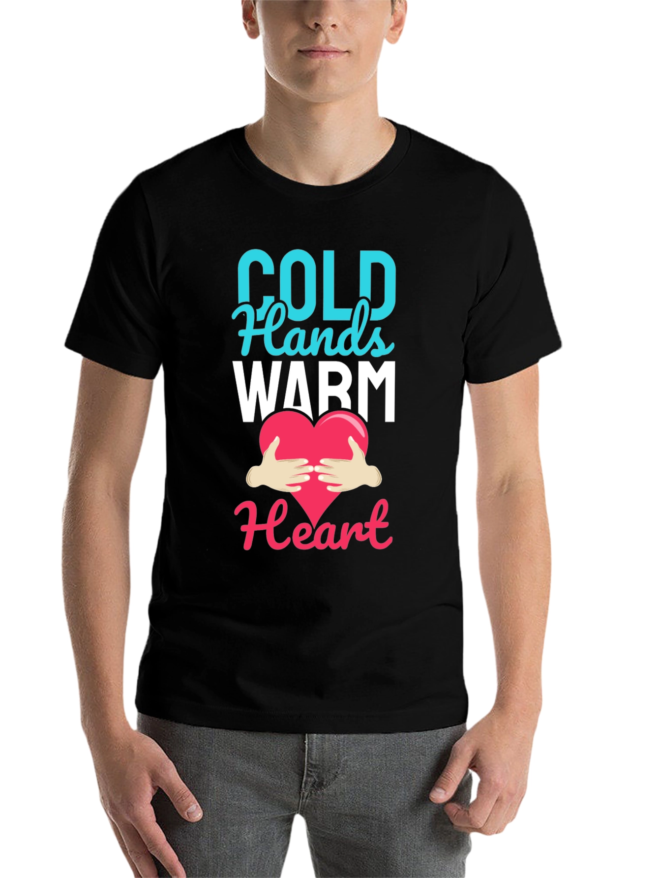 Black Cold Hands Warm Heart Graphic T-Shirt view 7