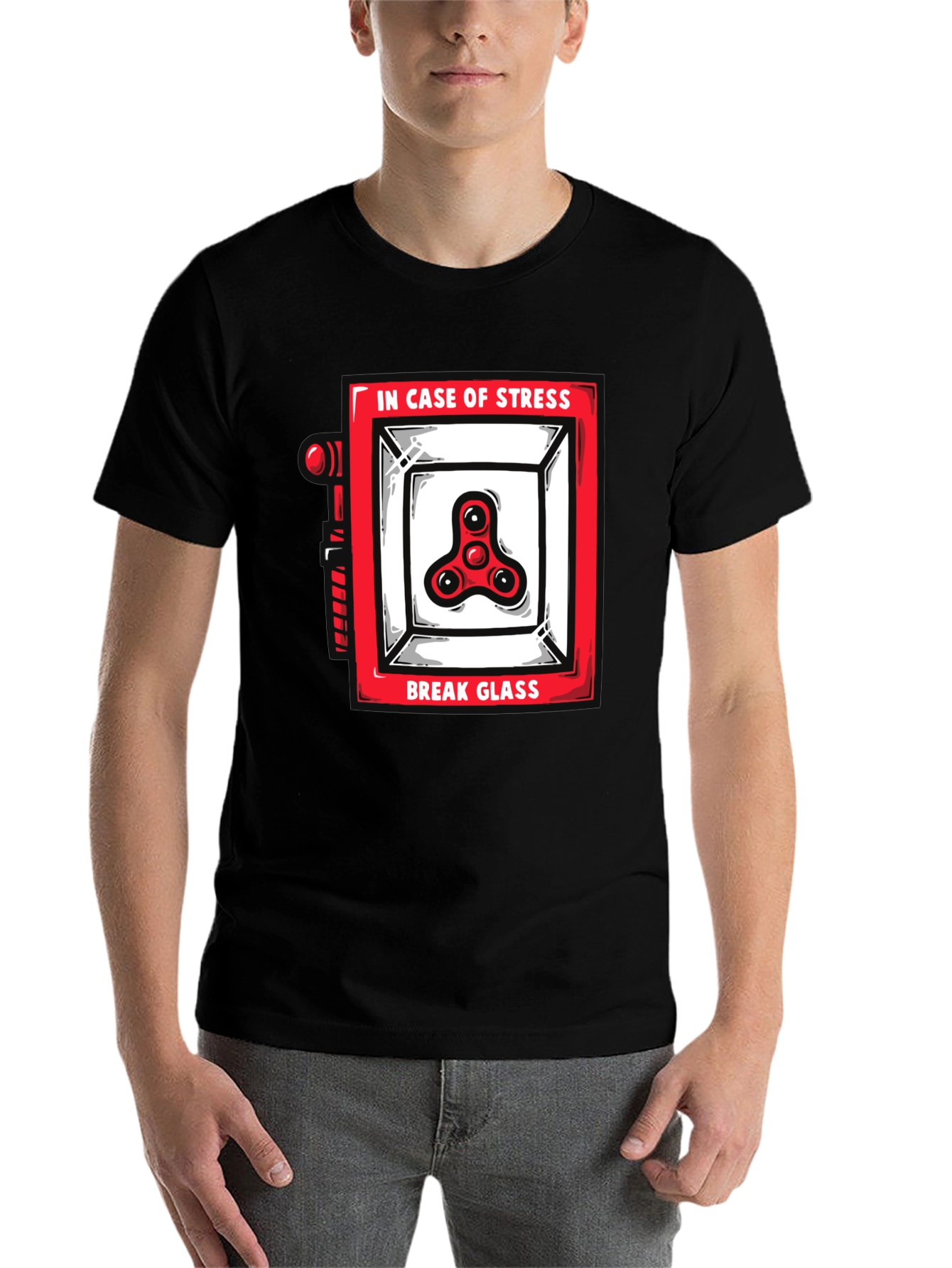 Funny Stress Relief Spinner Black T-Shirt - 7